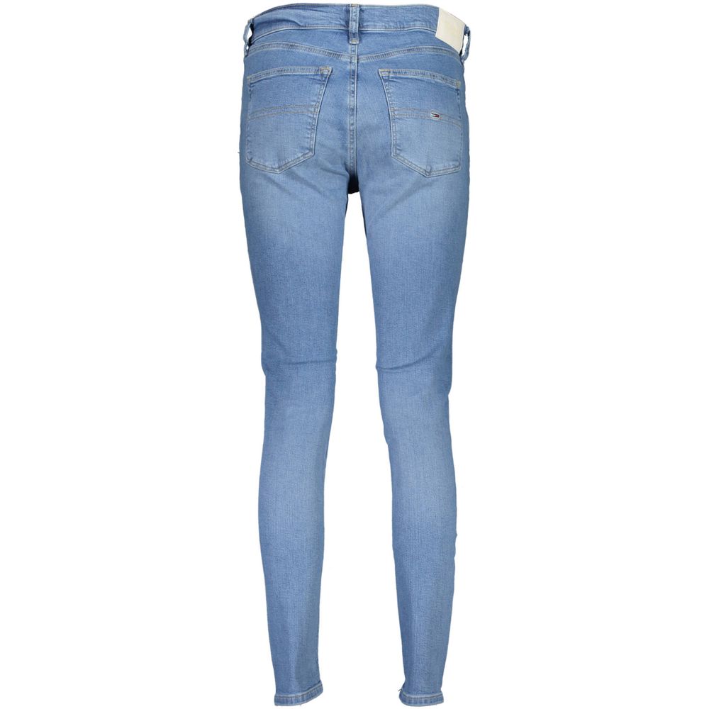 Jean skinny bleu clair en coton pour femme