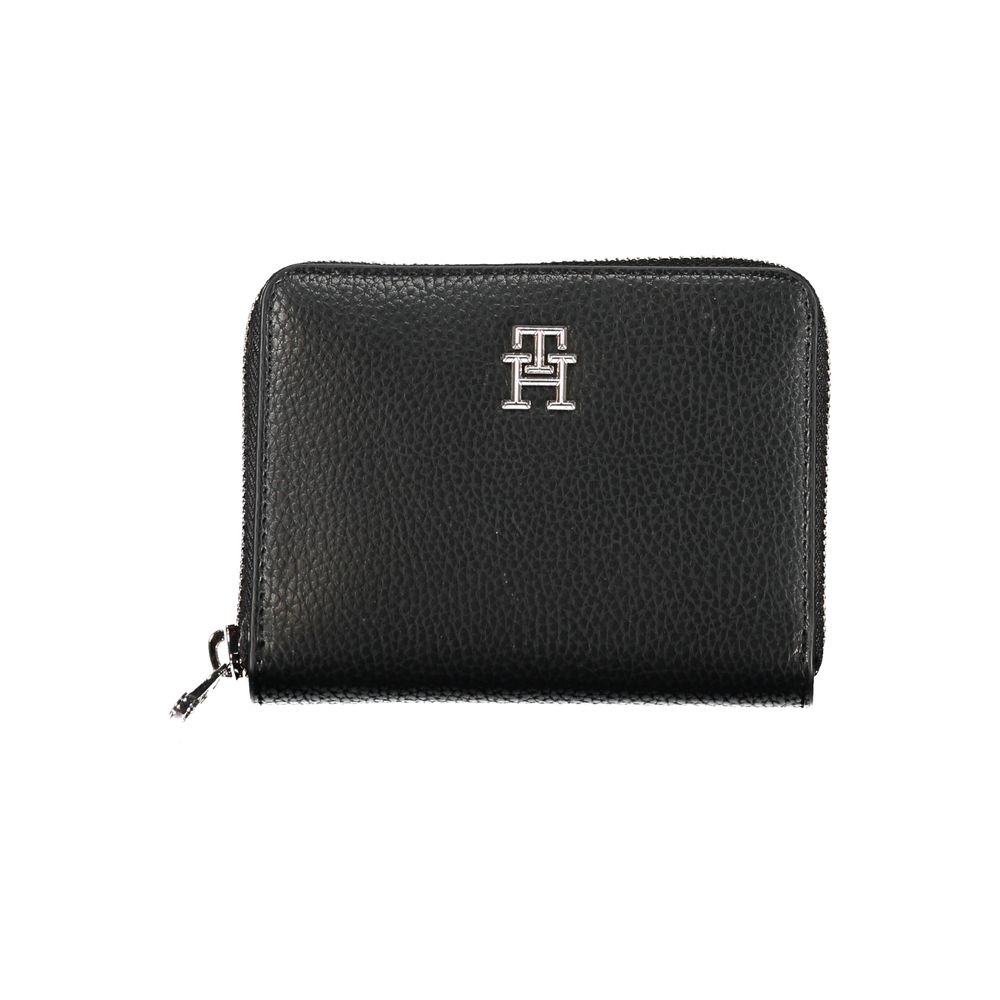 Elegante cartera negra de polietileno