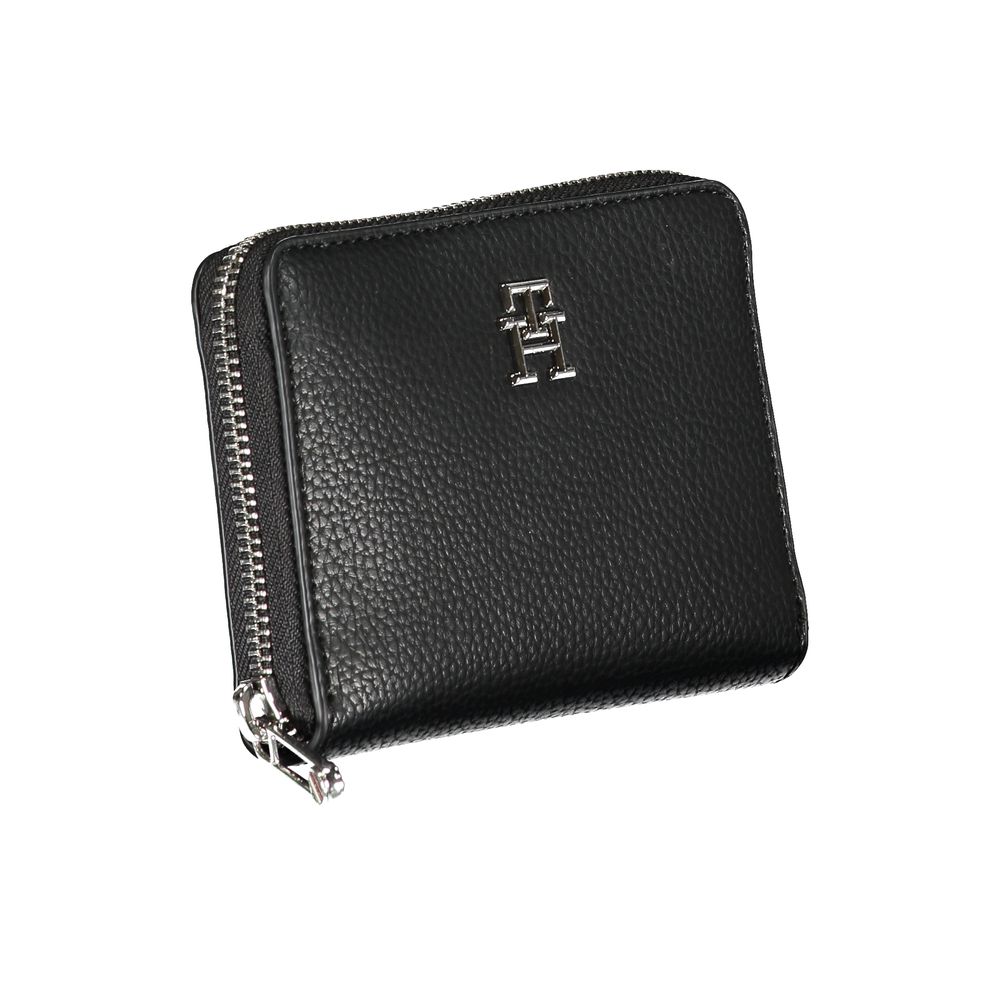 Elegante cartera negra de polietileno