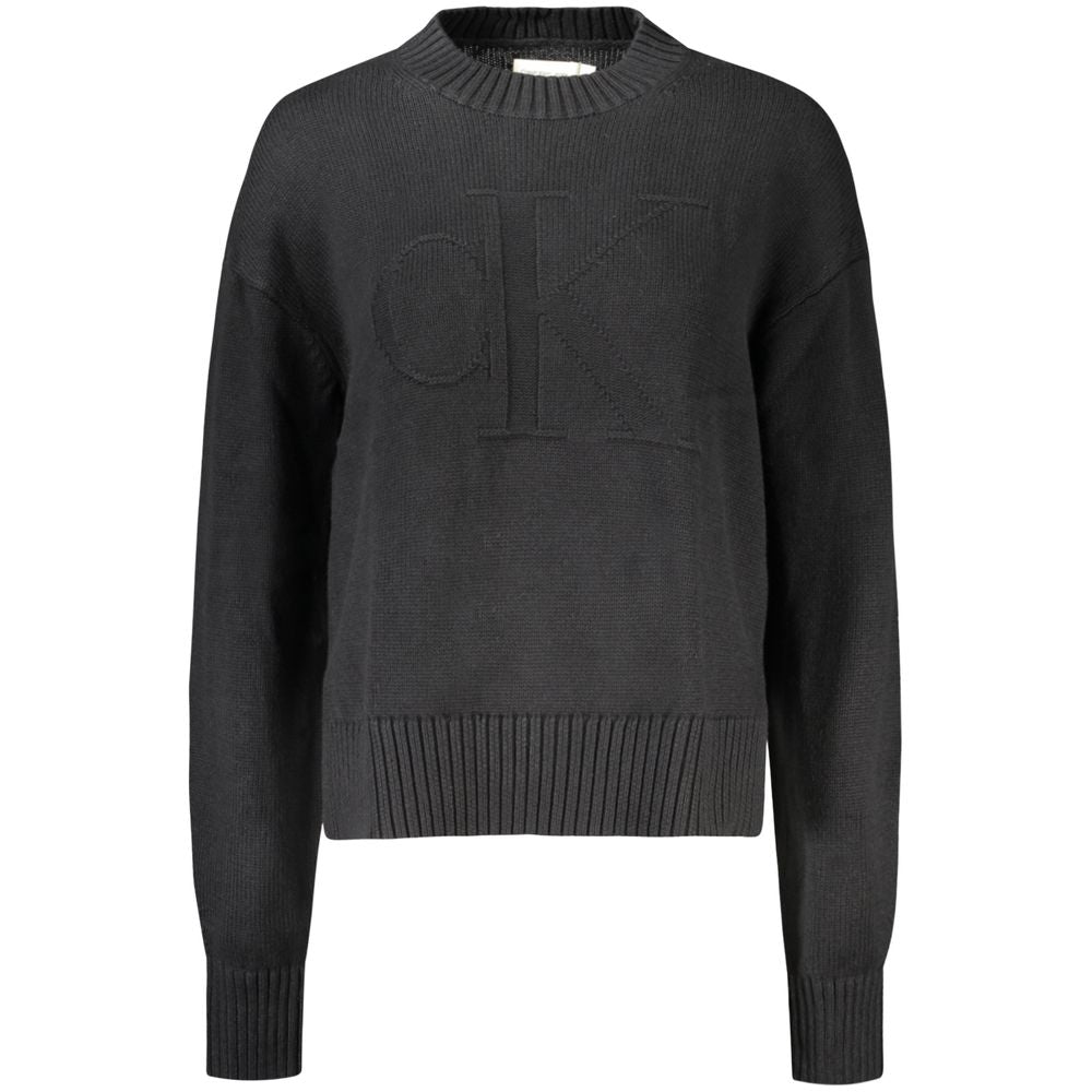 Suéter de algodón negro para mujer