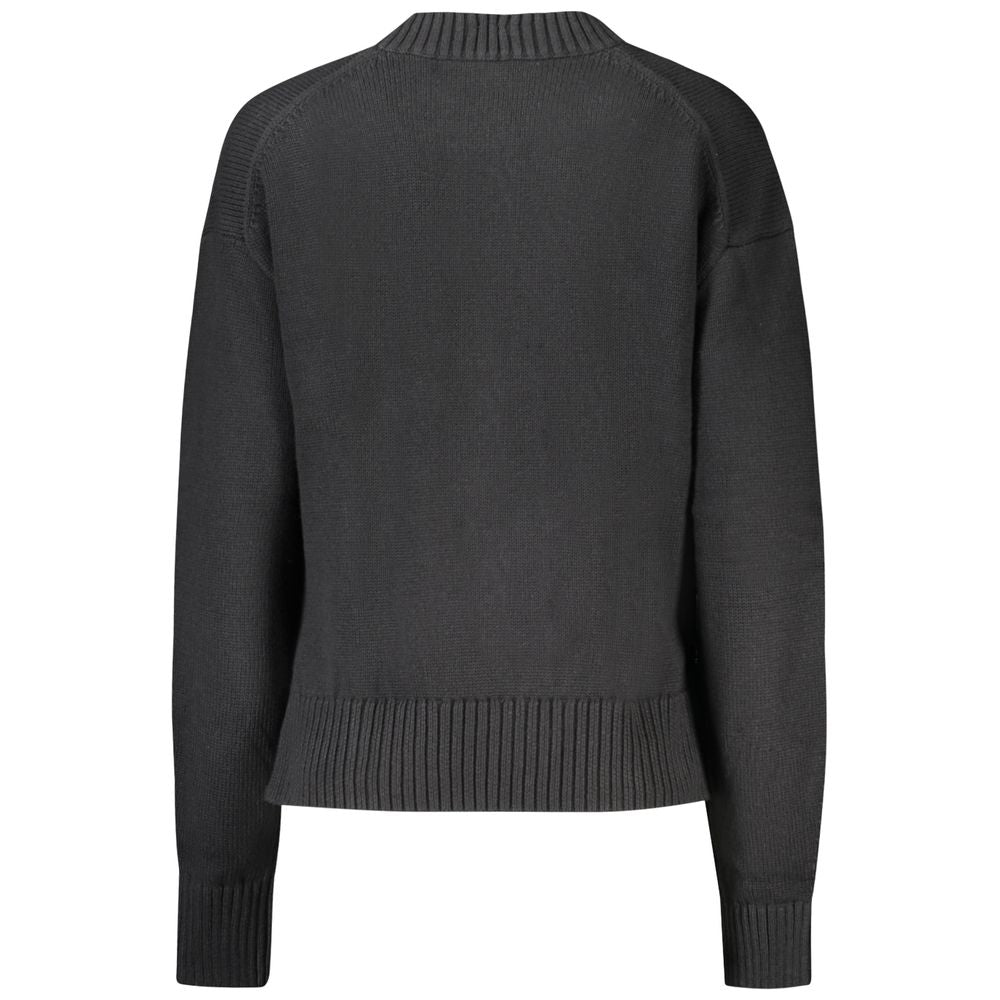 Suéter de algodón negro para mujer