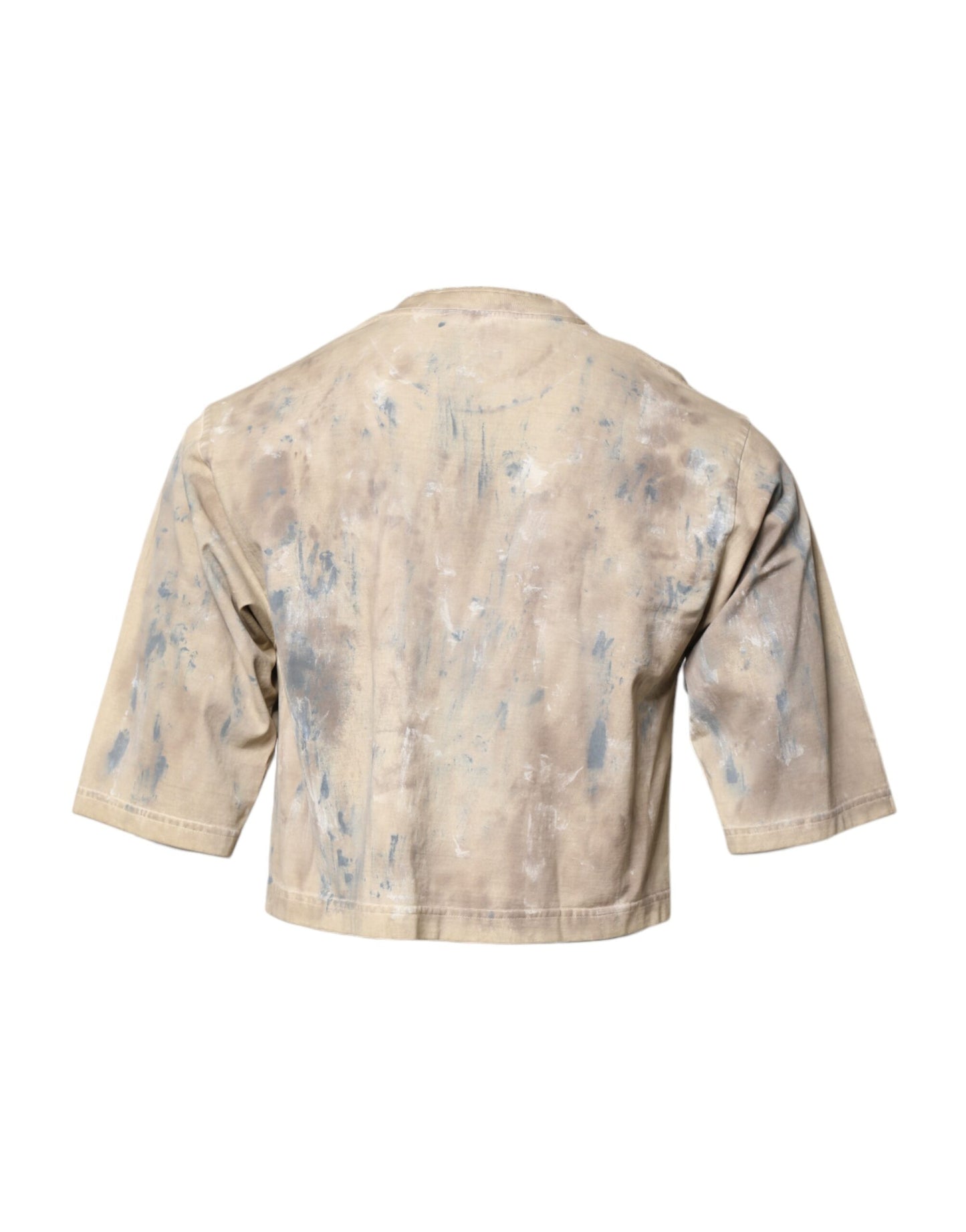 T-shirt court beige avec broderie tie-dye DG