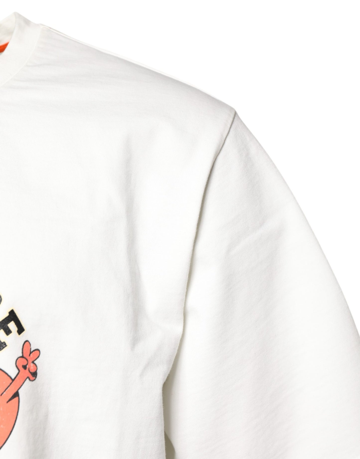 T-shirt blanc à col rond avec imprimé LOVE & PEACE