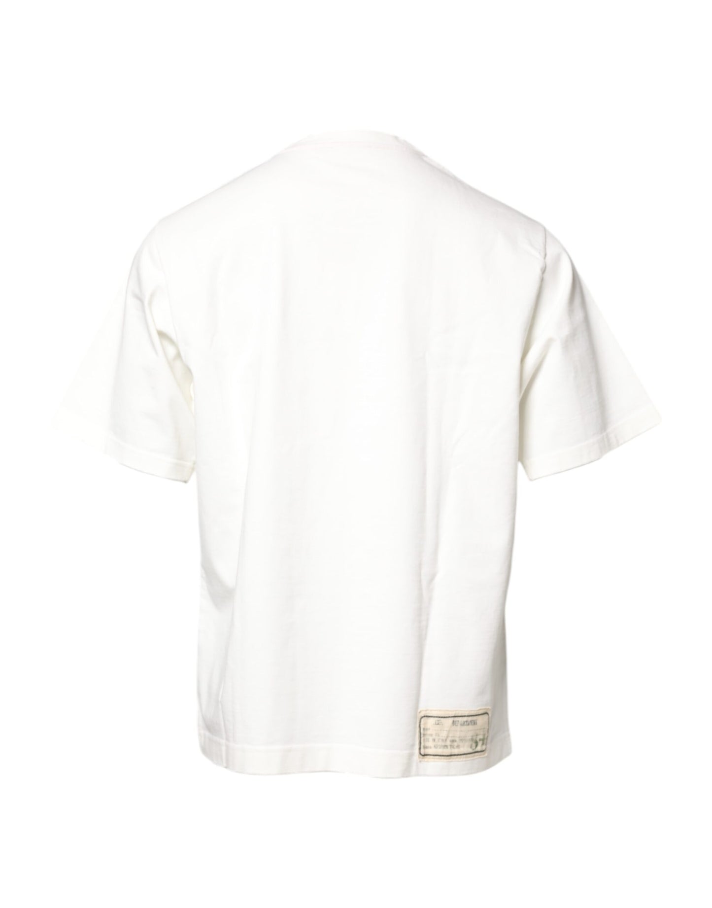 T-shirt blanc à col rond avec imprimé LOVE & PEACE