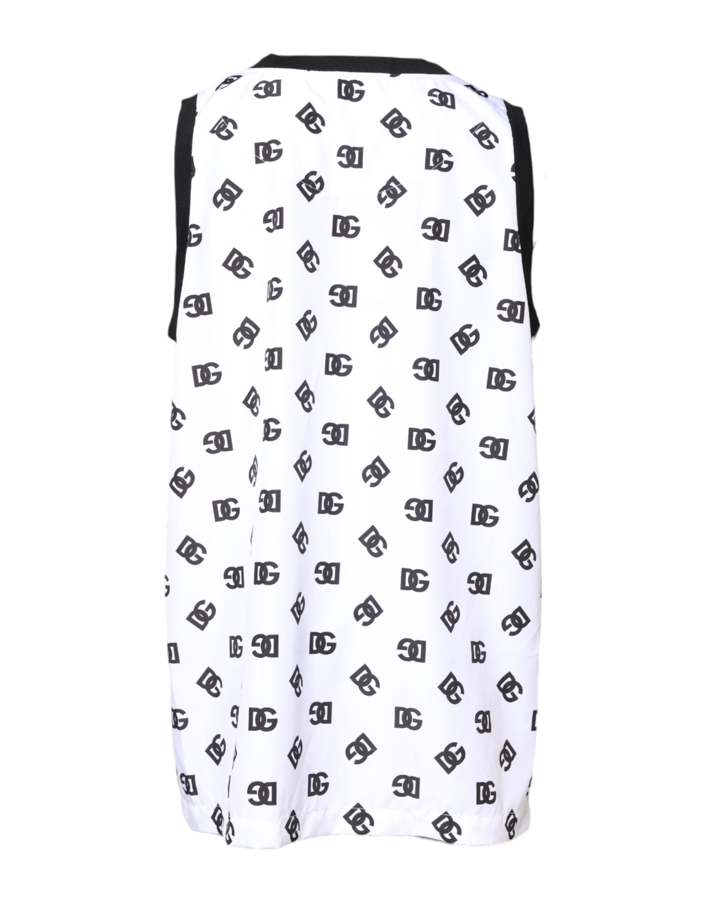 T-shirt sans manches en polyester blanc avec logo DG
