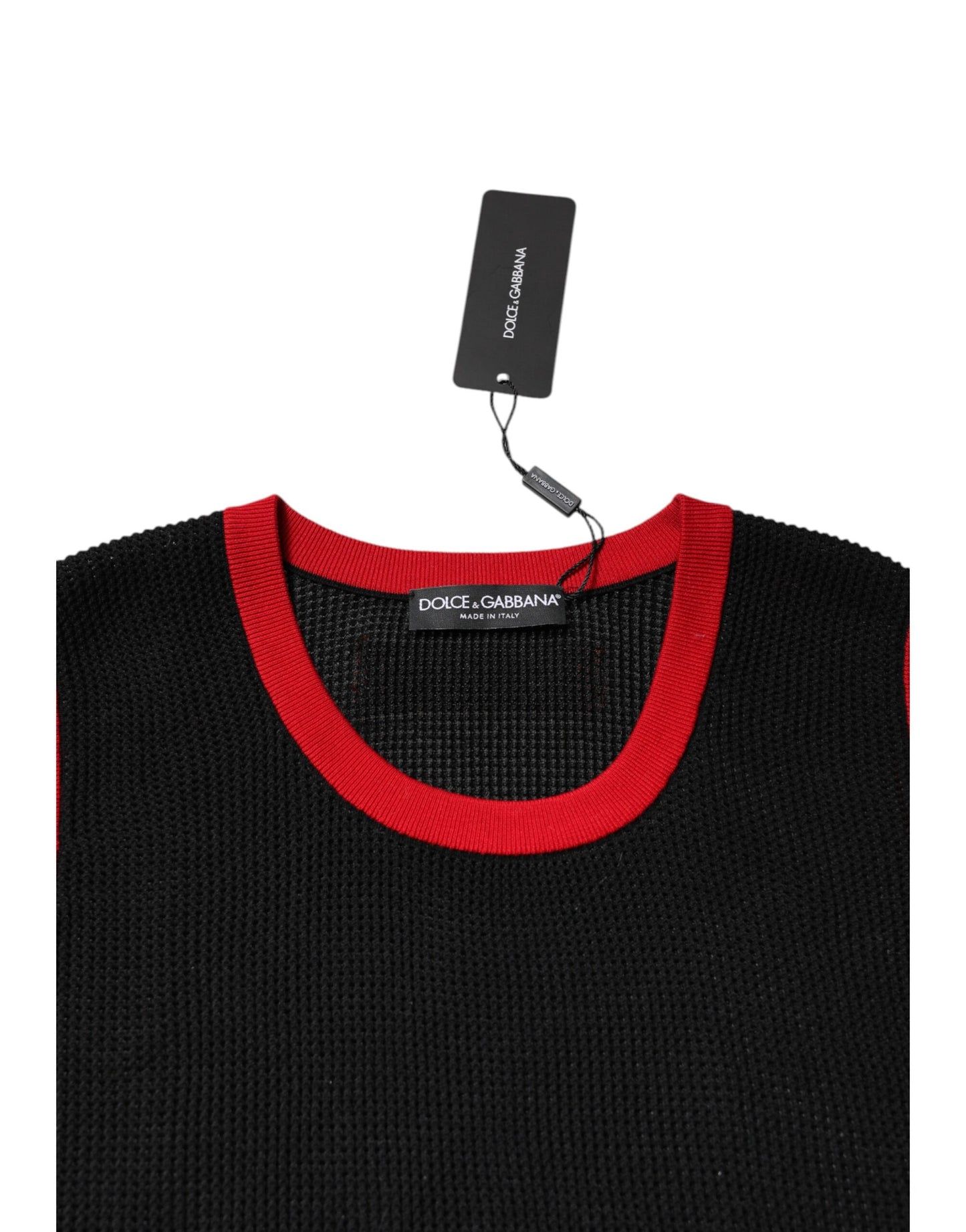 T-shirt col rond slim en coton noir