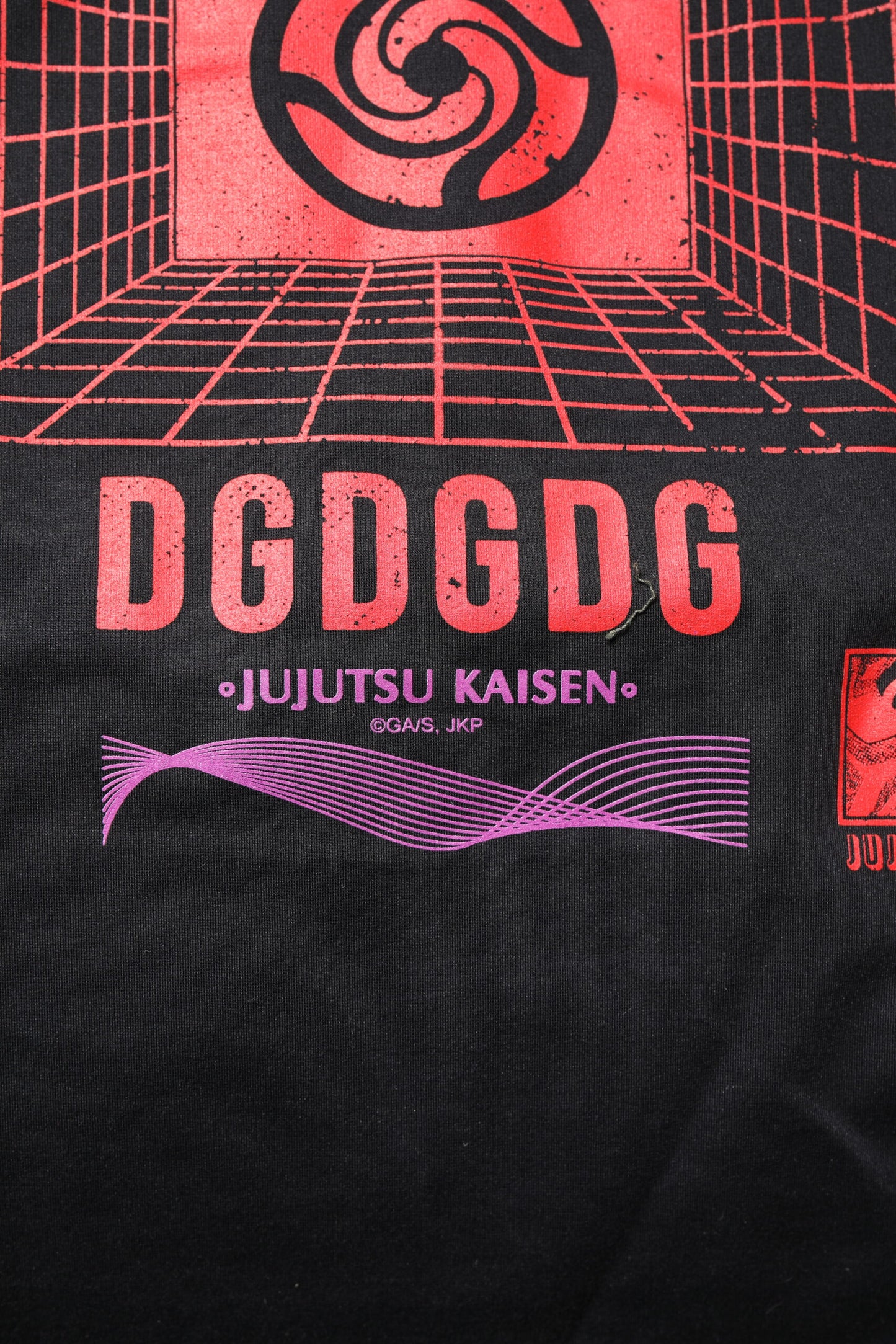 T-shirt col rond en coton noir à imprimé graphique