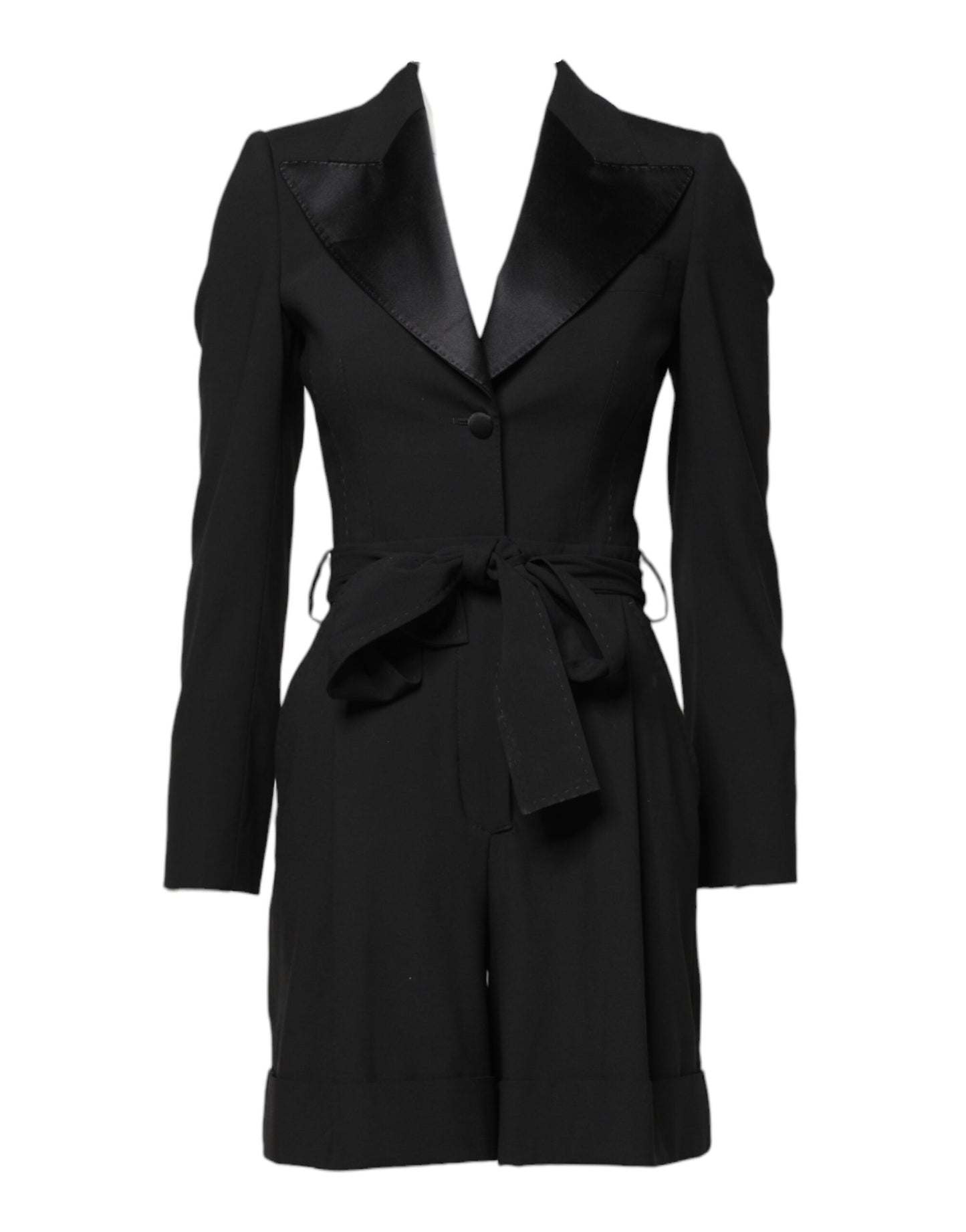 Vestido mono de lana negro para mujer, abrigo y chaqueta