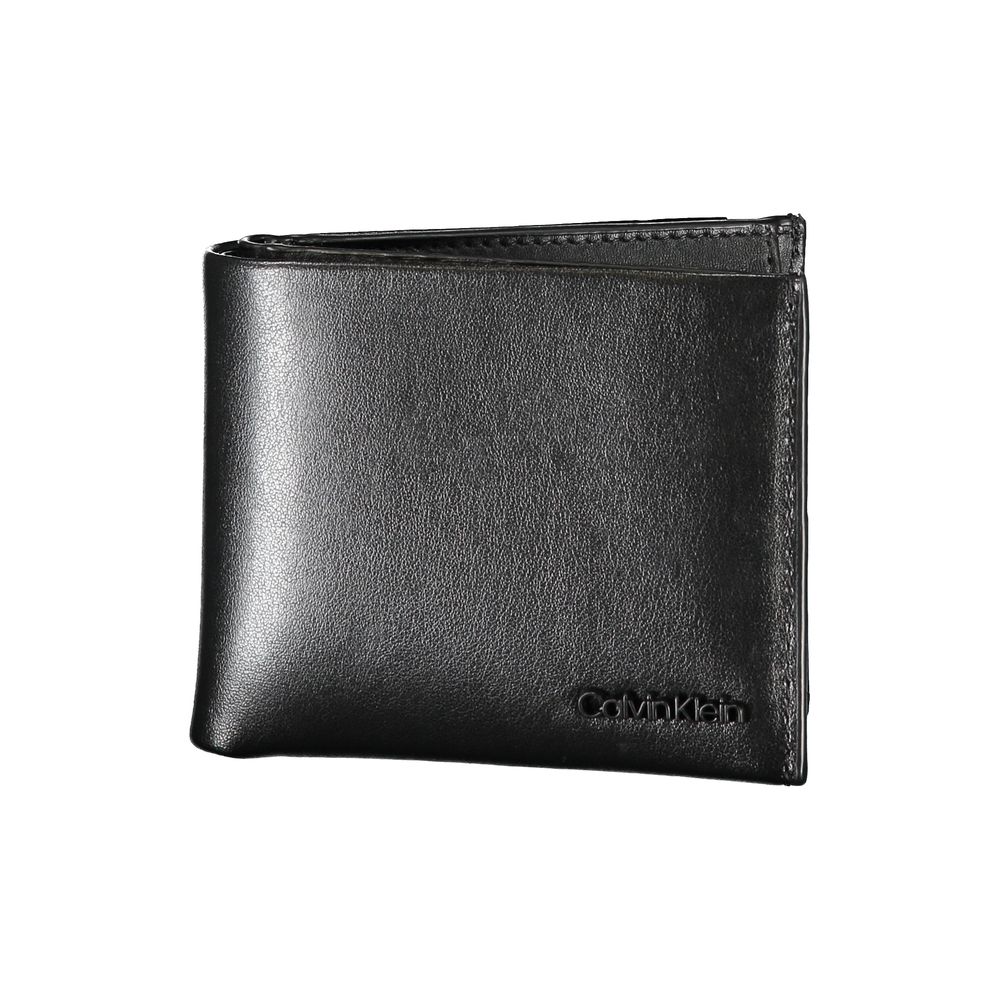Portefeuille élégant à deux compartiments en cuir noir