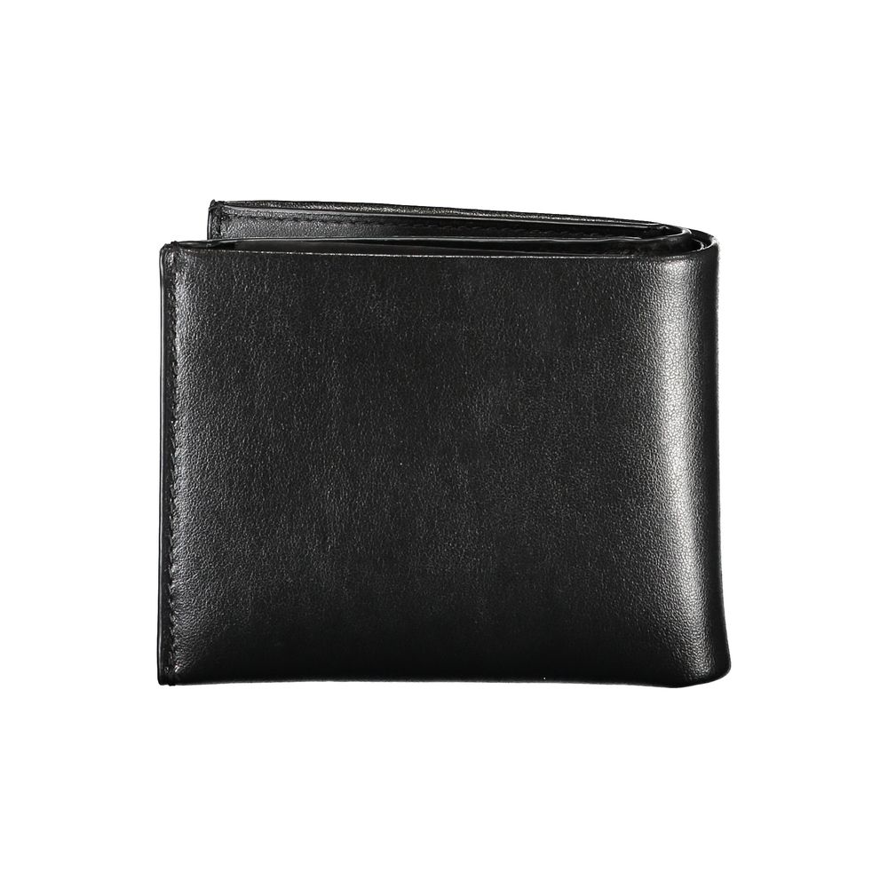 Portefeuille élégant à deux compartiments en cuir noir