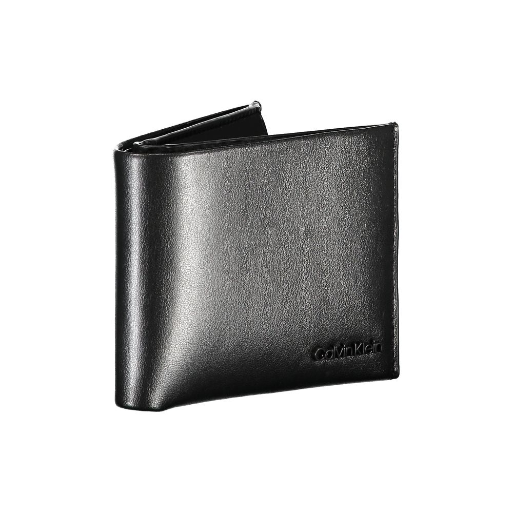 Portefeuille élégant à deux compartiments en cuir noir