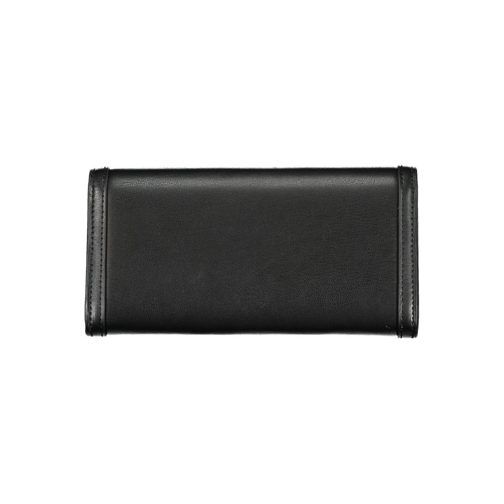 Elegante cartera negra de dos compartimentos