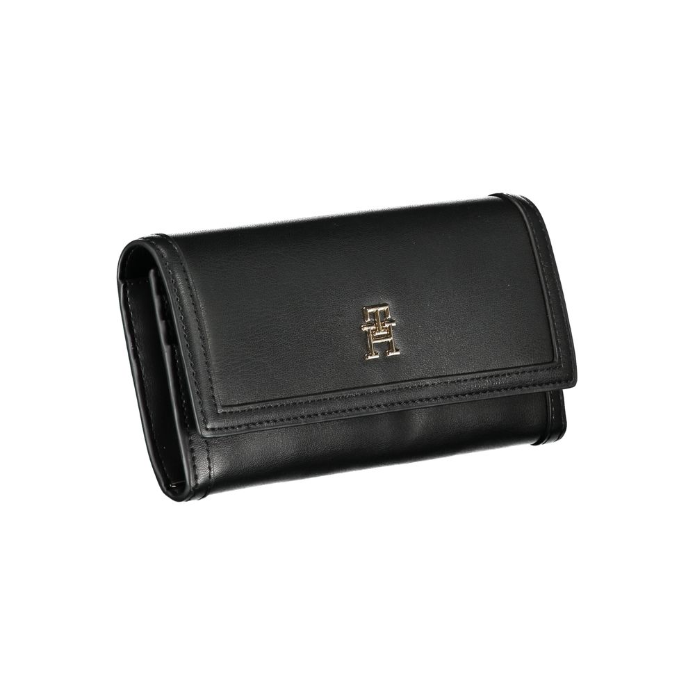 Elegante cartera negra de dos compartimentos