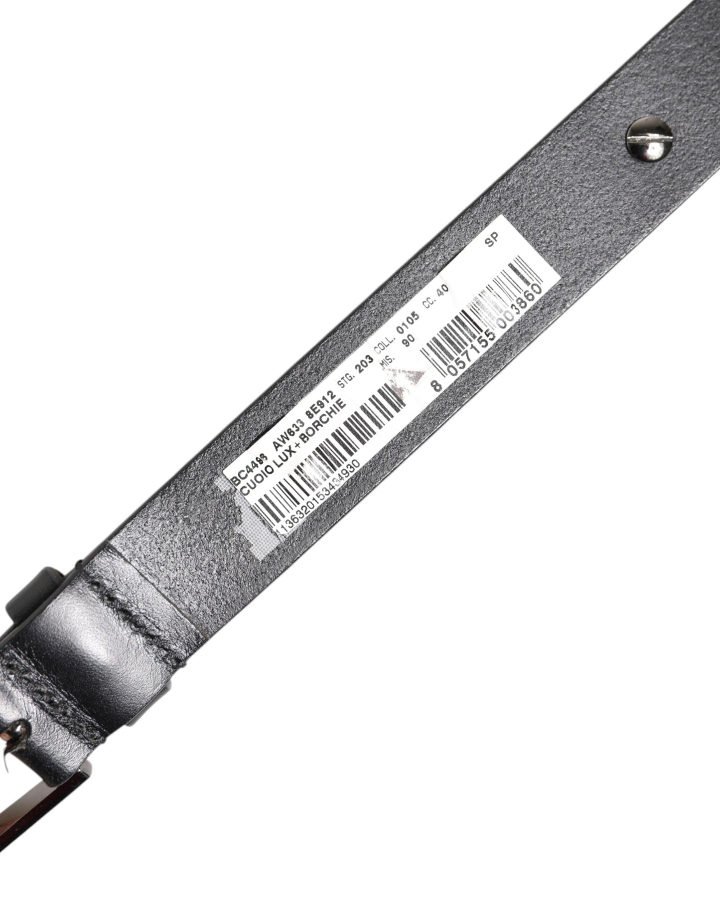 Black Luxury Leather DG Studs Buckle Belt