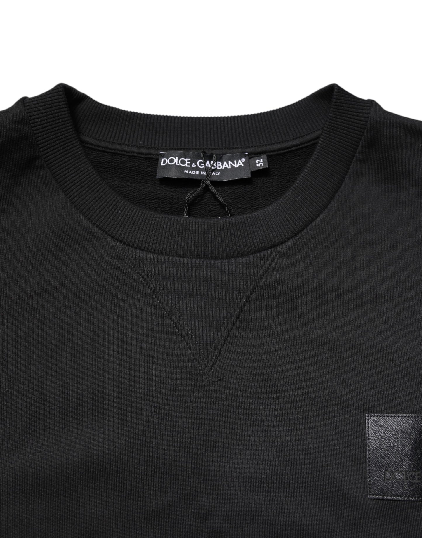 Sweat-shirt ras du cou noir avec logo DG