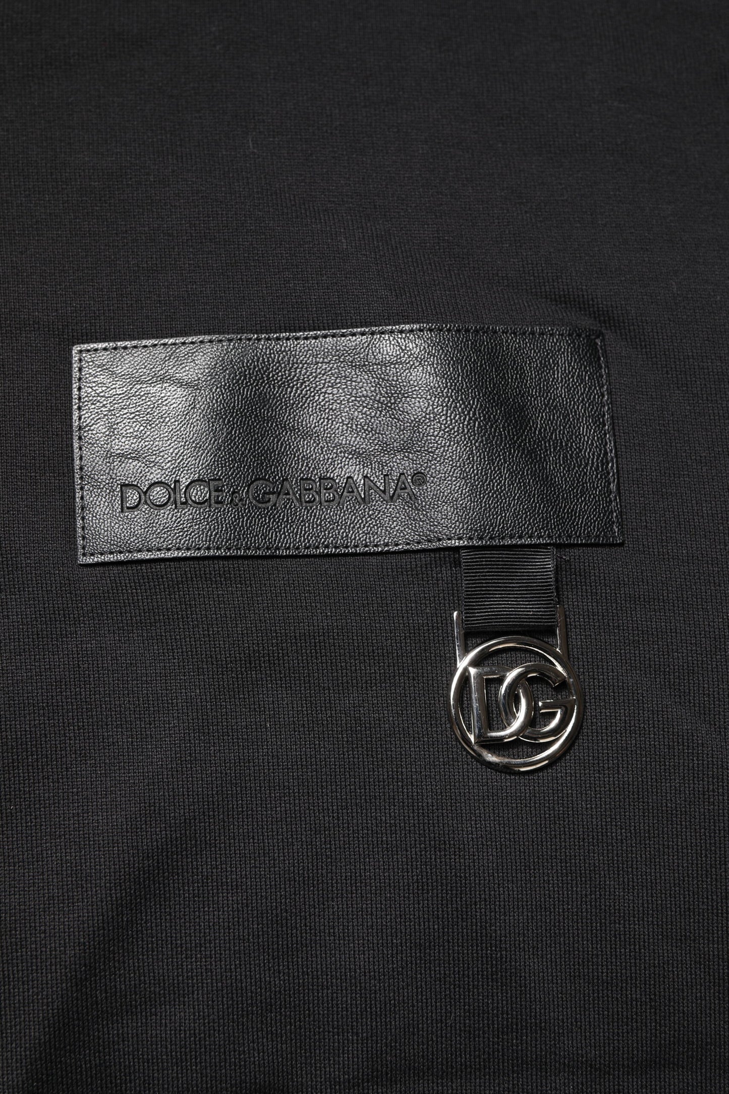 Sweat-shirt ras du cou noir avec logo DG