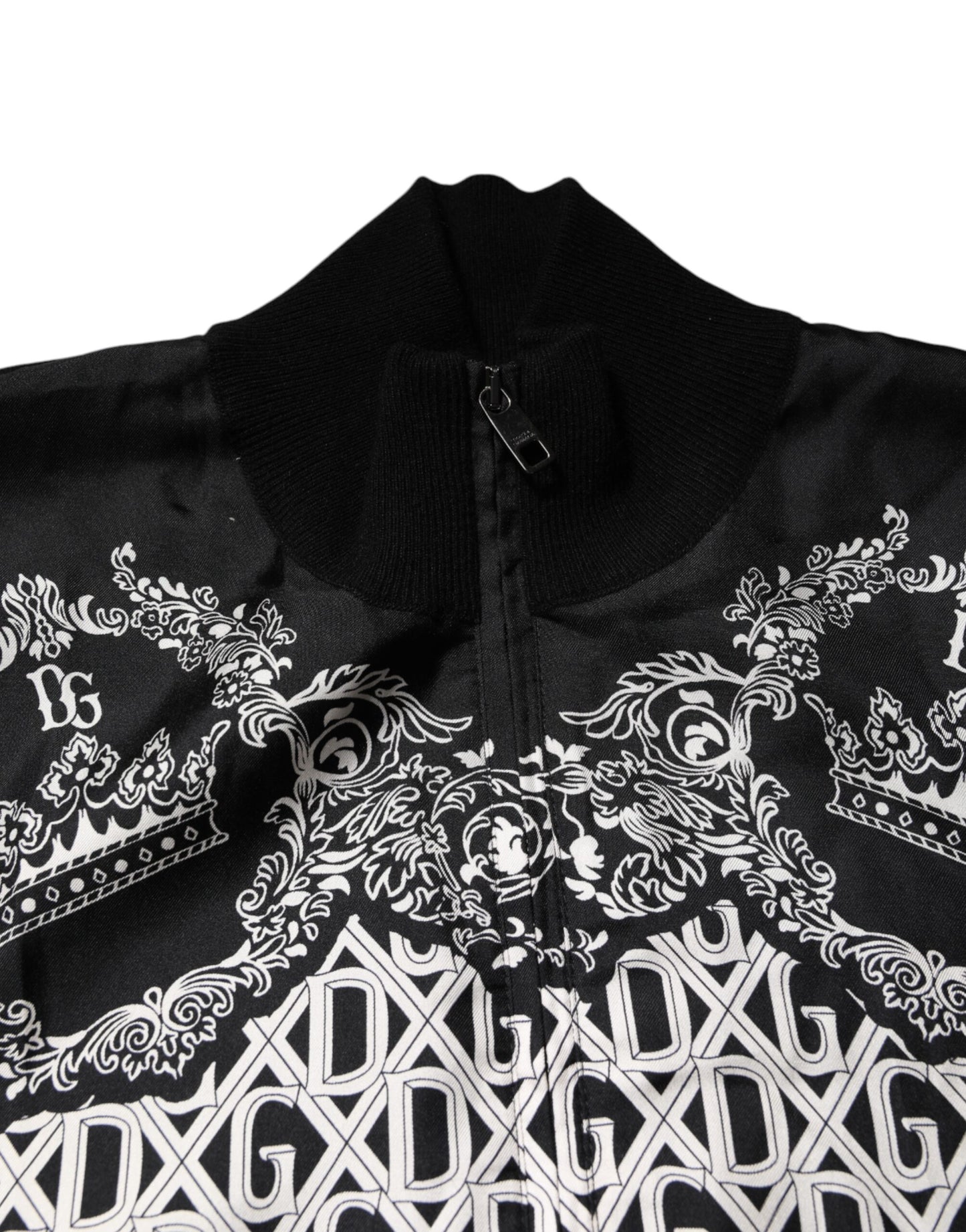 Pull zippé imprimé bandana noir et blanc