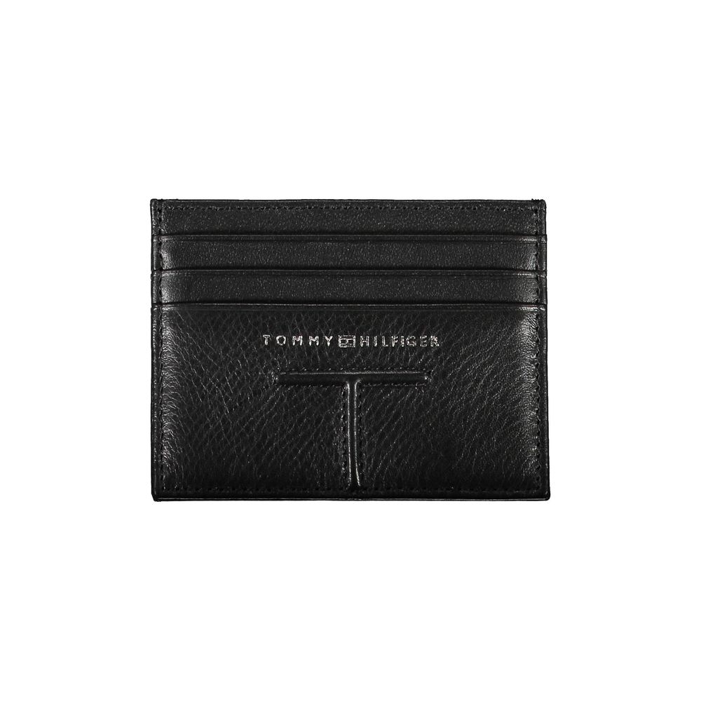 Cartera de cuero negra para hombre