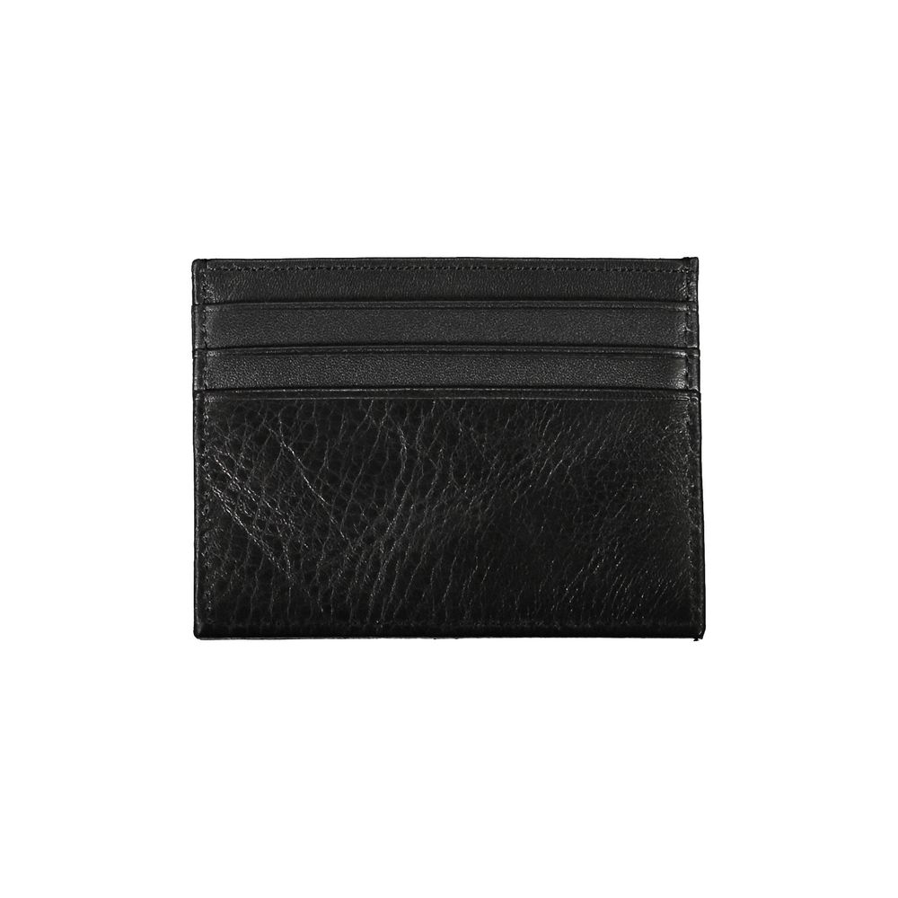 Cartera de cuero negra para hombre