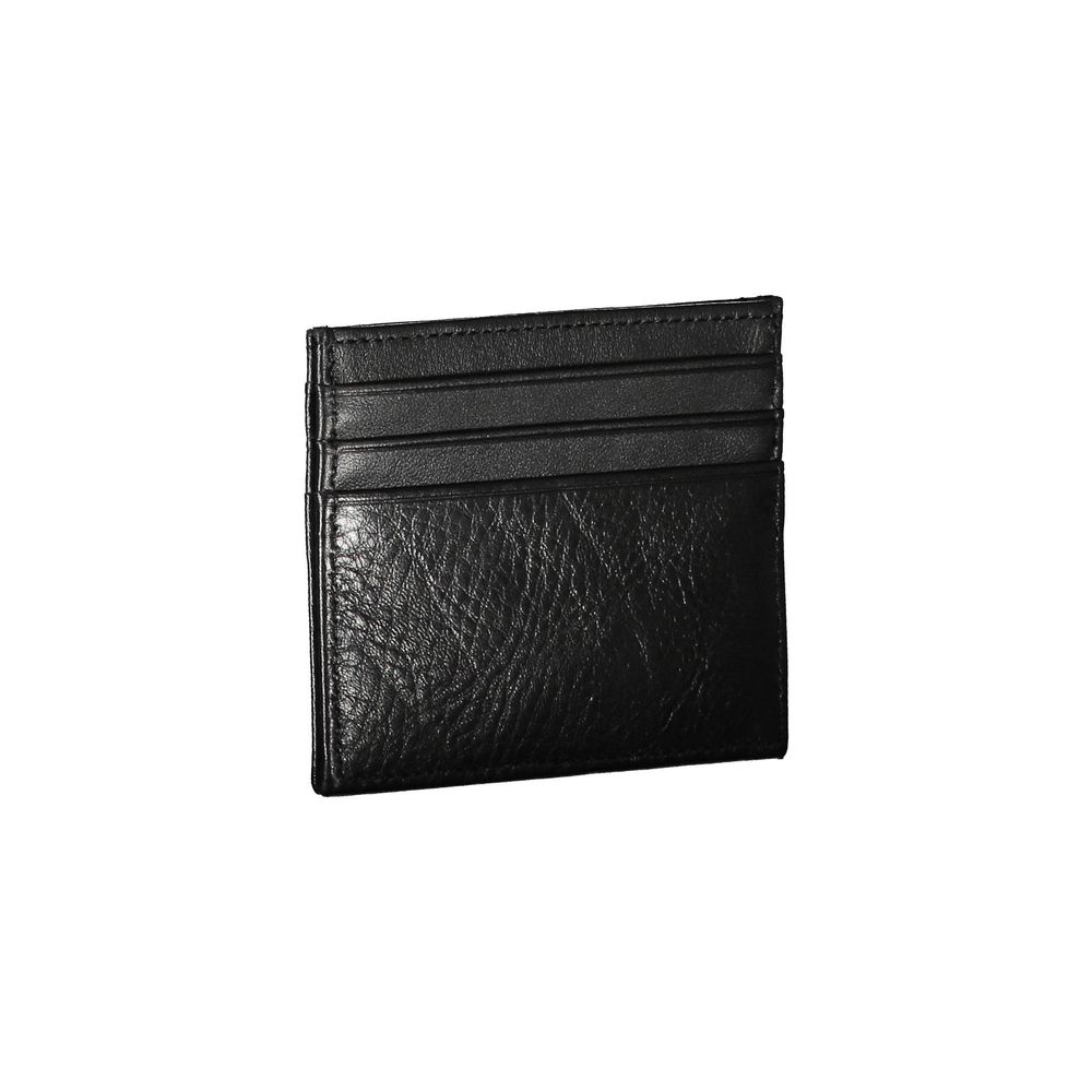 Cartera de cuero negra para hombre