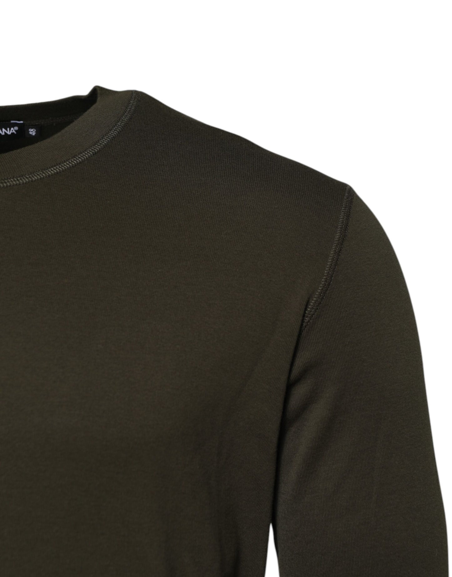 T-shirt vert foncé à manches longues et col rond