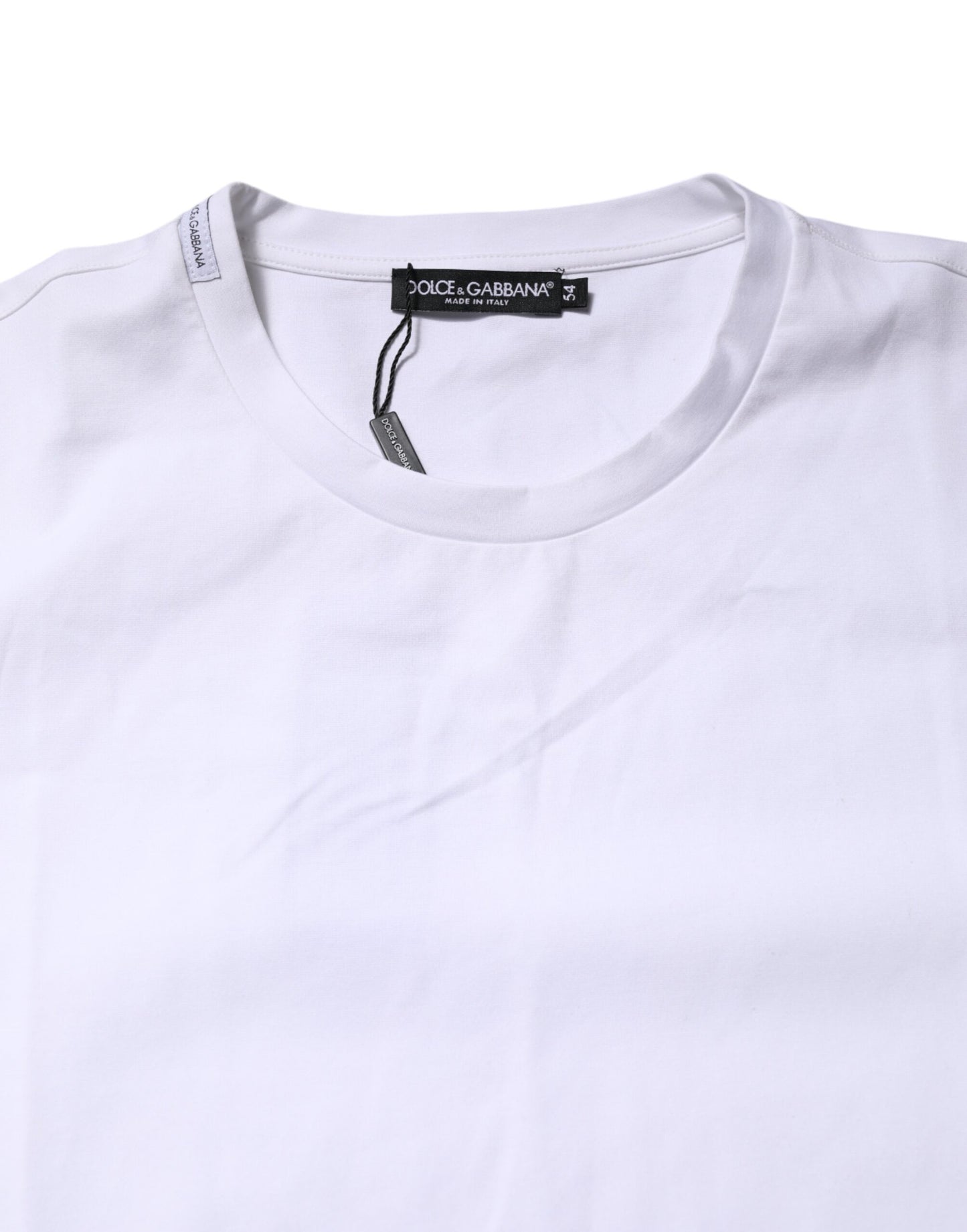 T-shirt ras du cou à manches courtes en coton blanc