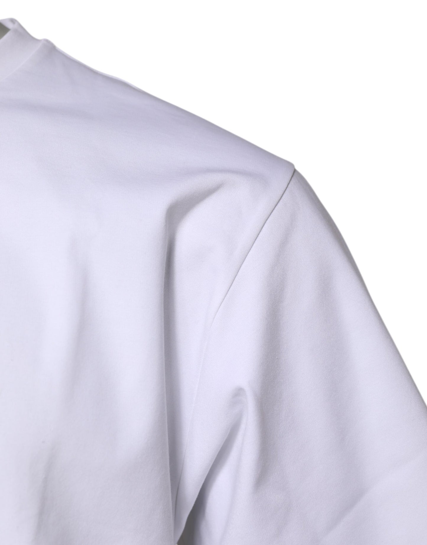 T-shirt ras du cou à manches courtes en coton blanc