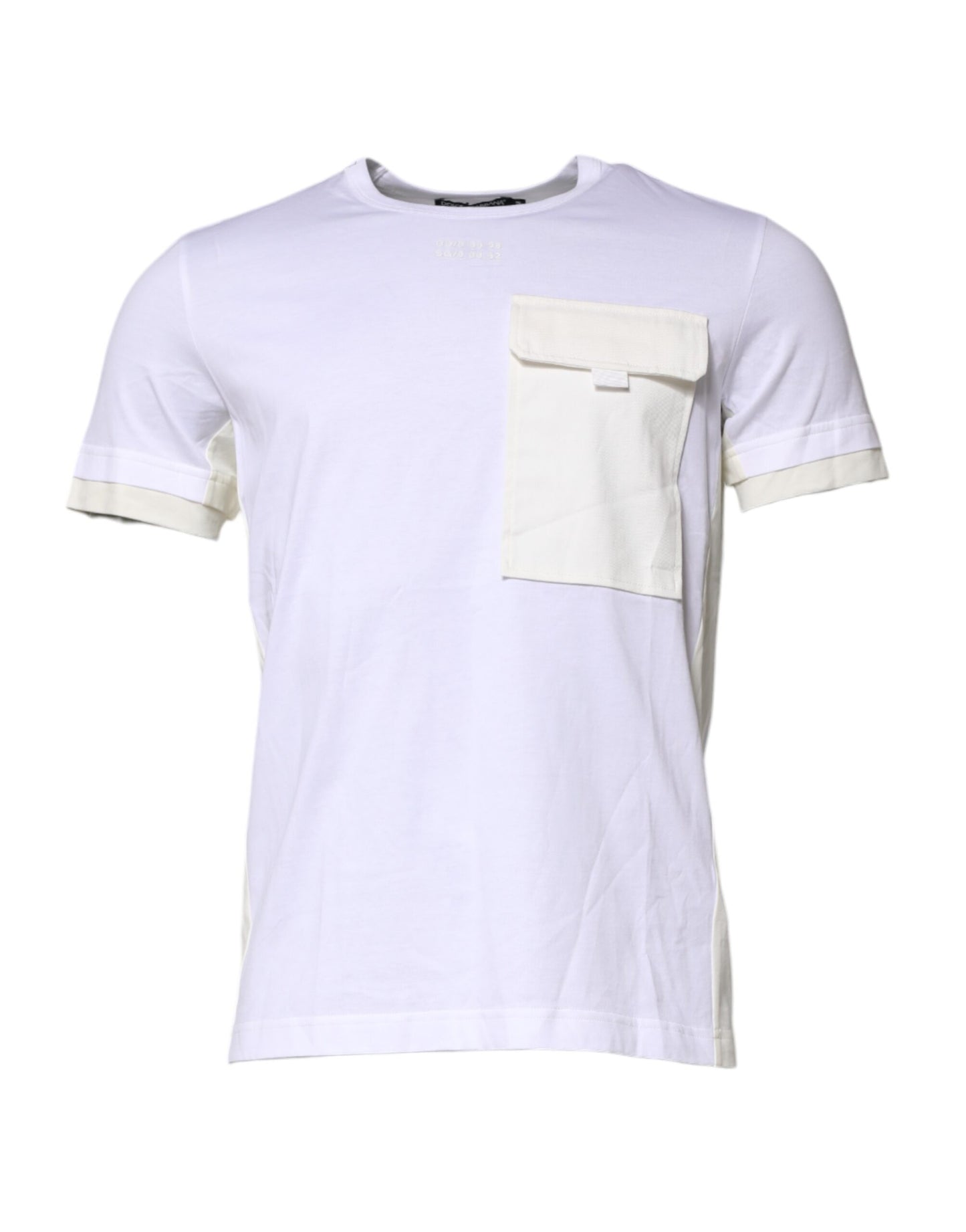 T-shirt à manches courtes en coton blanc avec poche