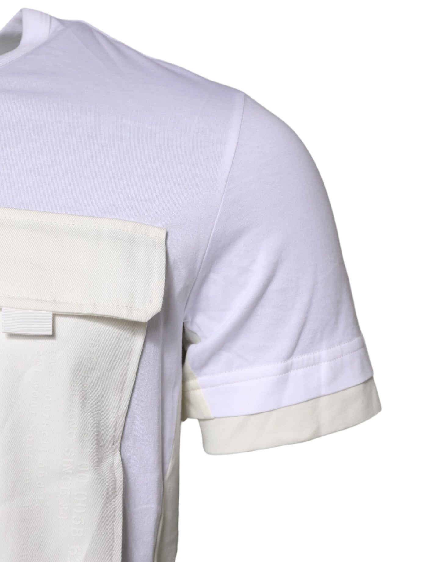 T-shirt à manches courtes en coton blanc avec poche