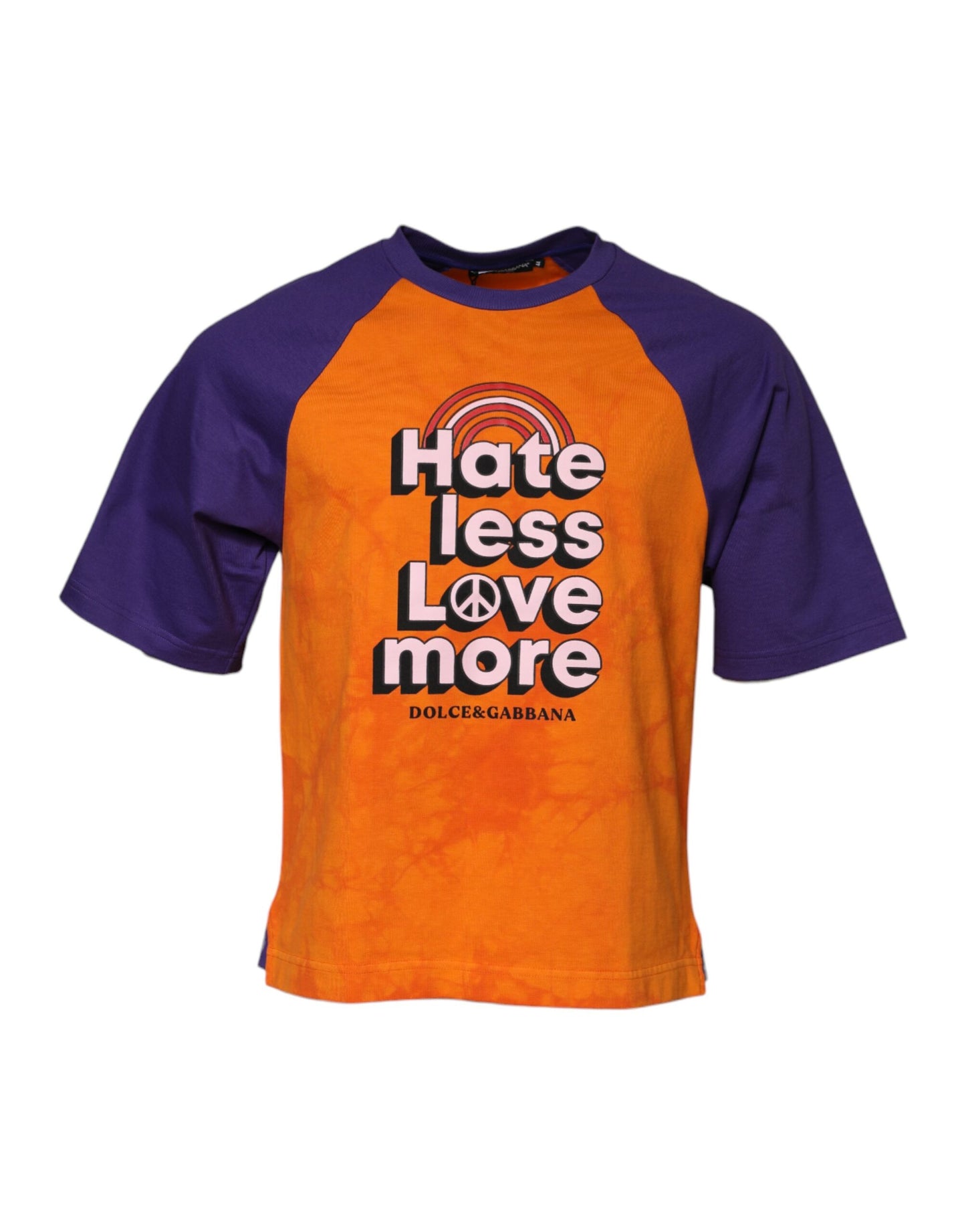 T-shirt col rond imprimé orange violet