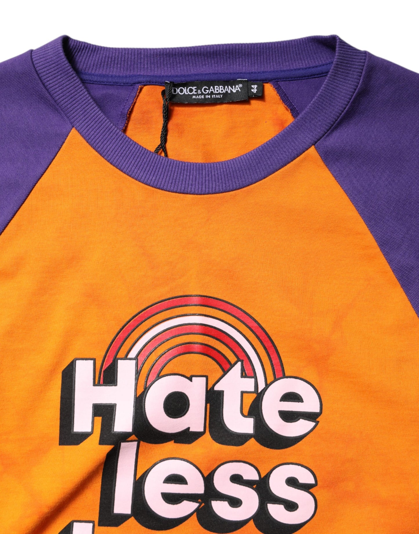 T-shirt col rond imprimé orange violet