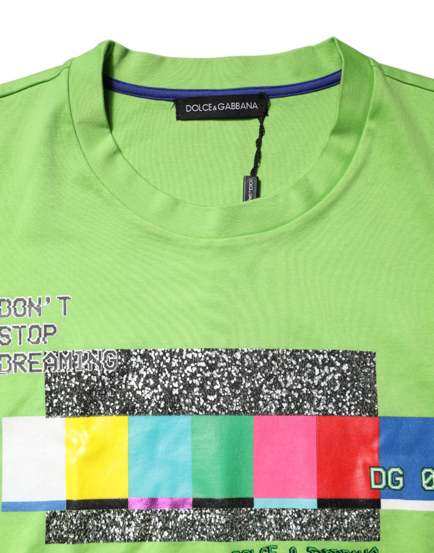 T-shirt col rond imprimé graphique vert