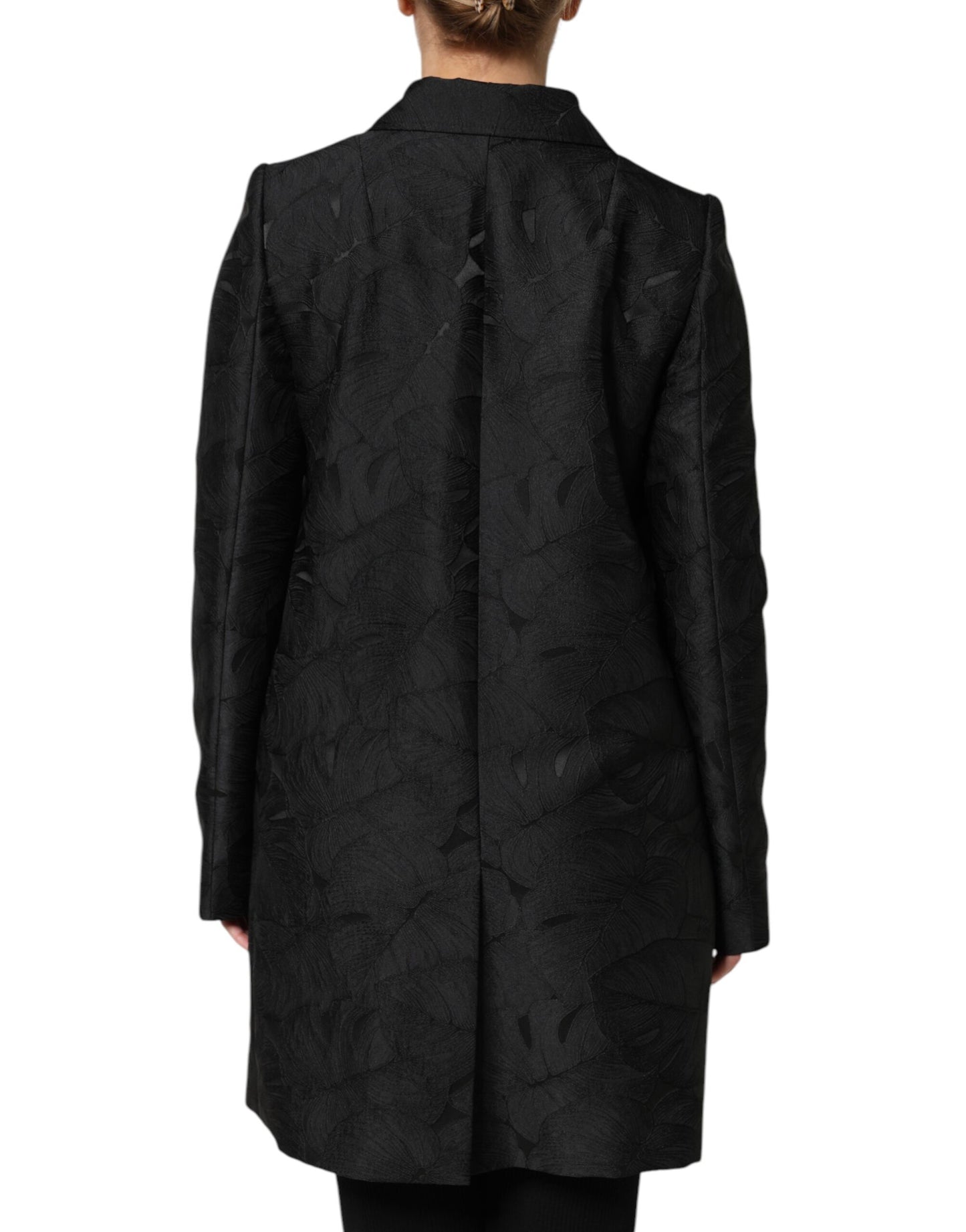 Trench-coat noir à simple boutonnage
