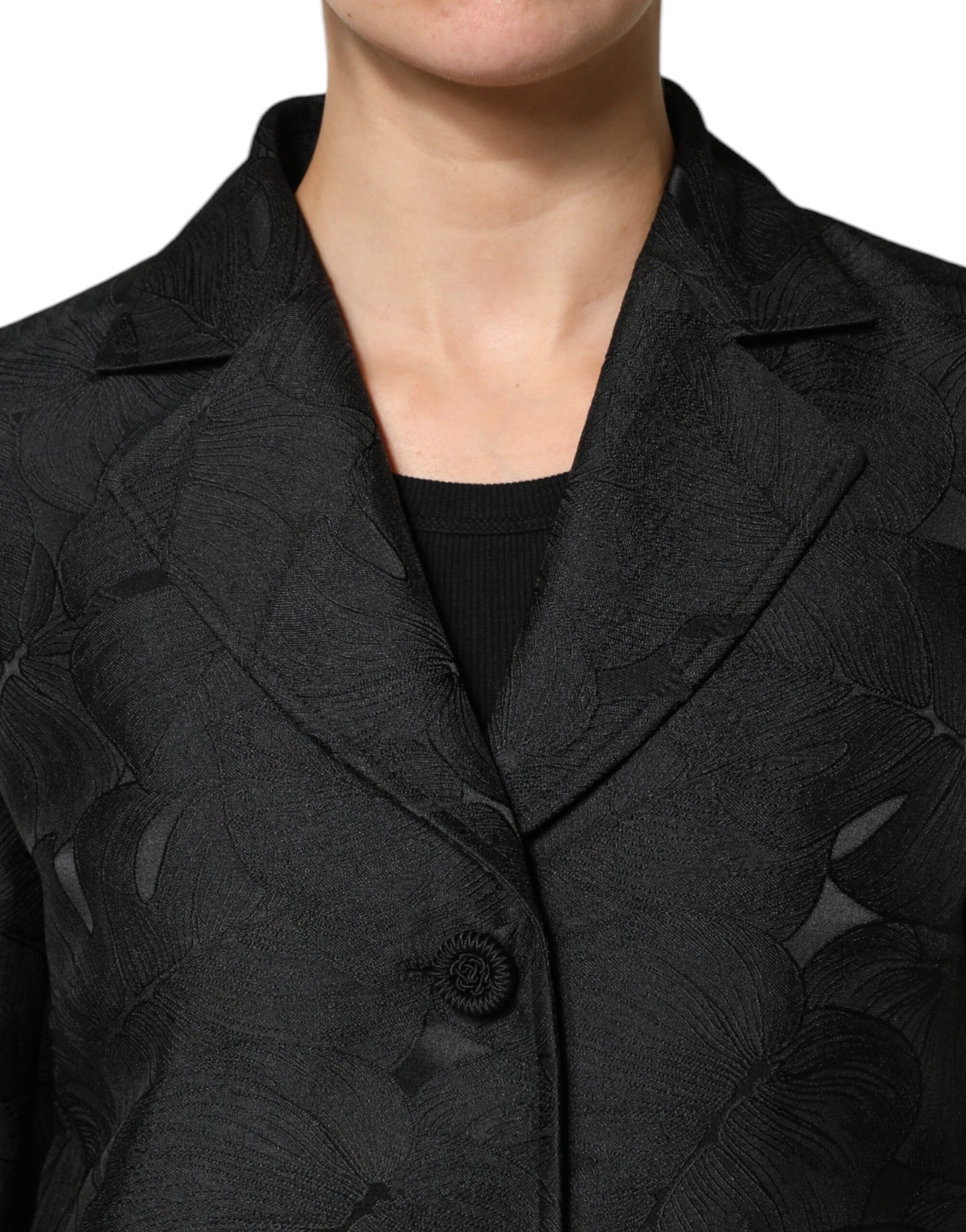 Trench-coat noir à simple boutonnage