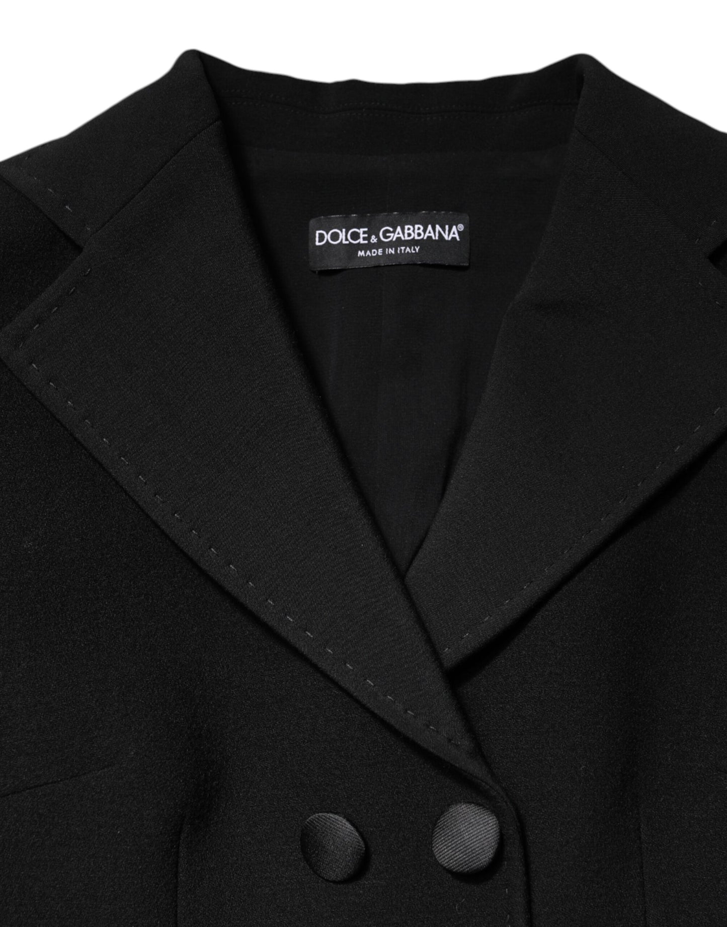 Chaqueta cruzada de lana negra