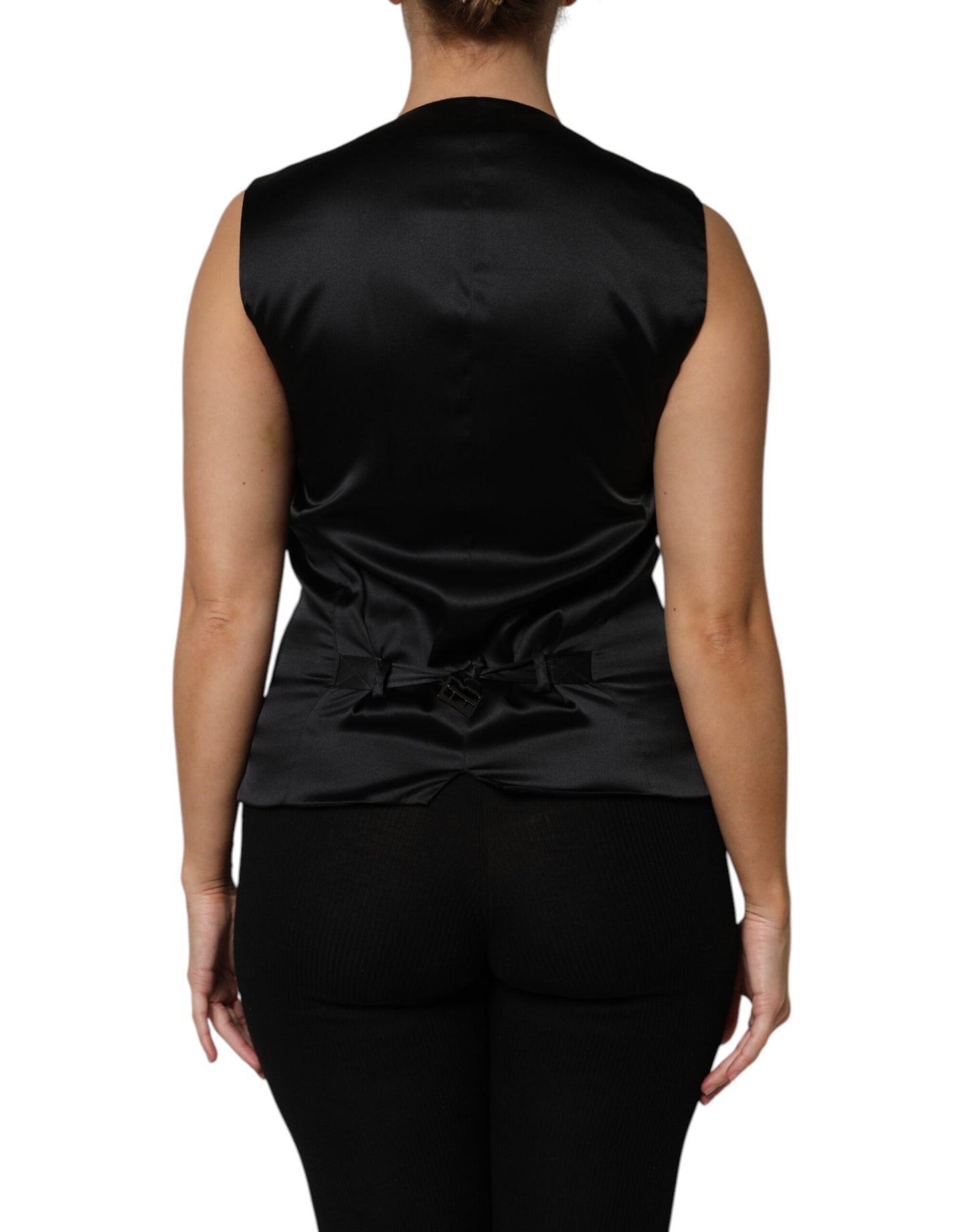 Top sin mangas de jacquard con estampado floral plateado