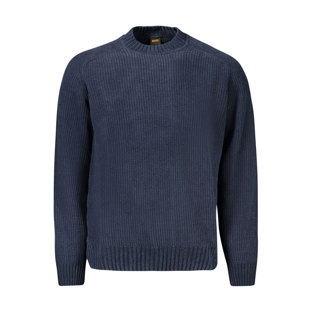 Pull homme en coton bleu
