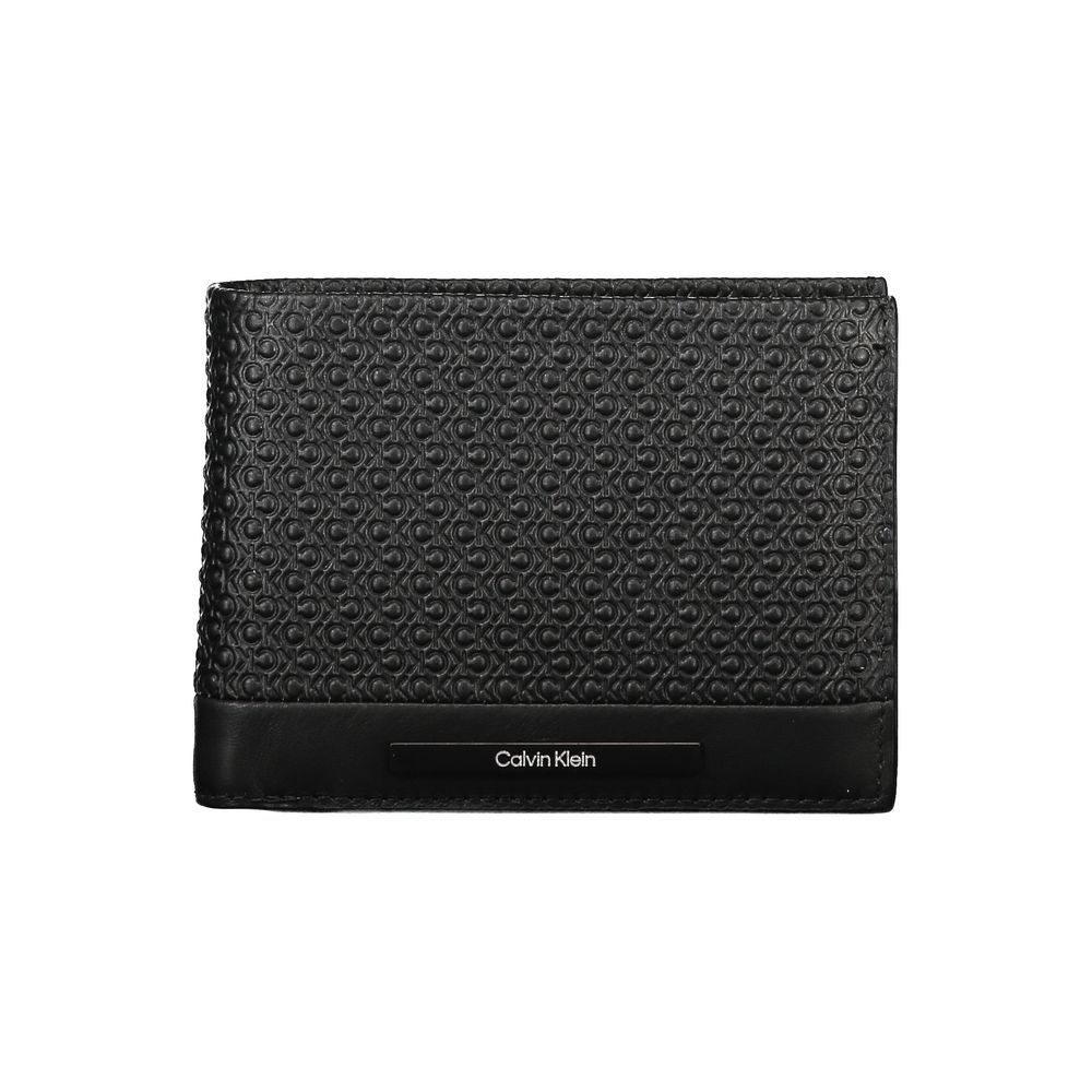 Elegante cartera RFID de cuero negro