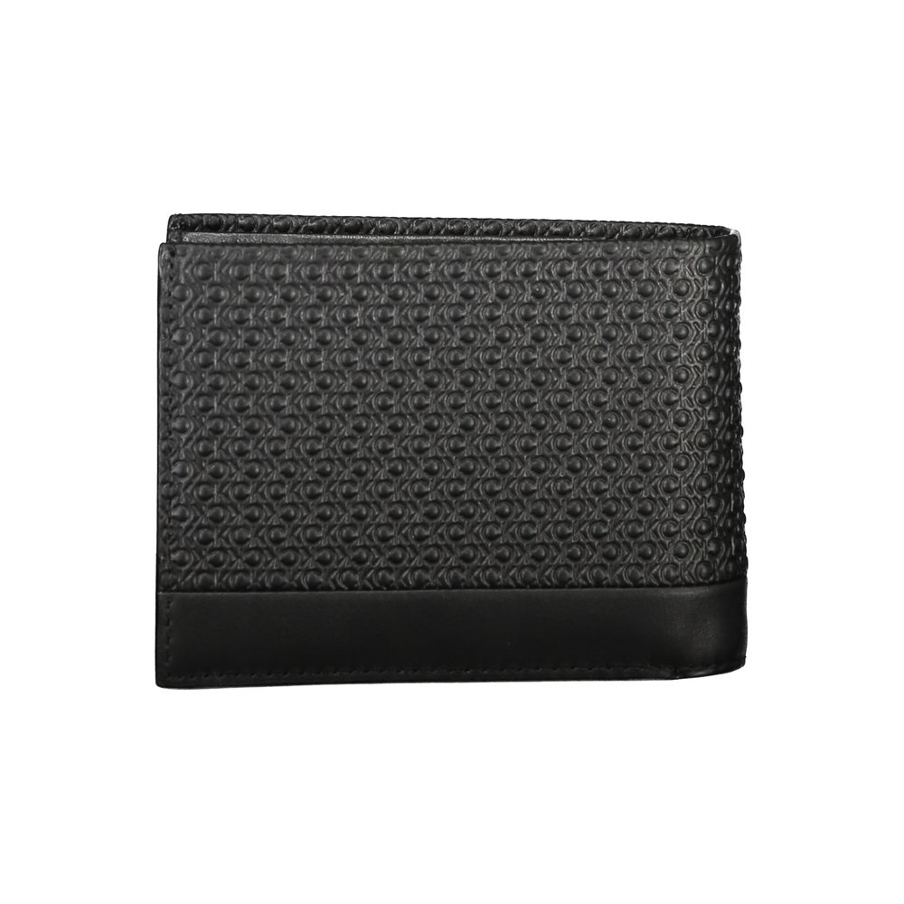 Elegante cartera RFID de cuero negro
