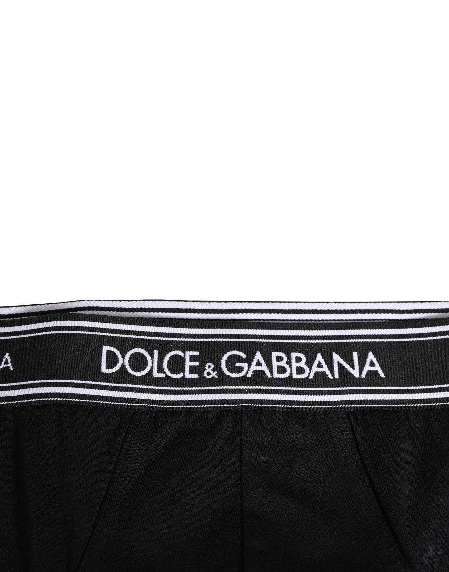Ropa interior tipo slip de algodón elástico negro con estampado de logotipo