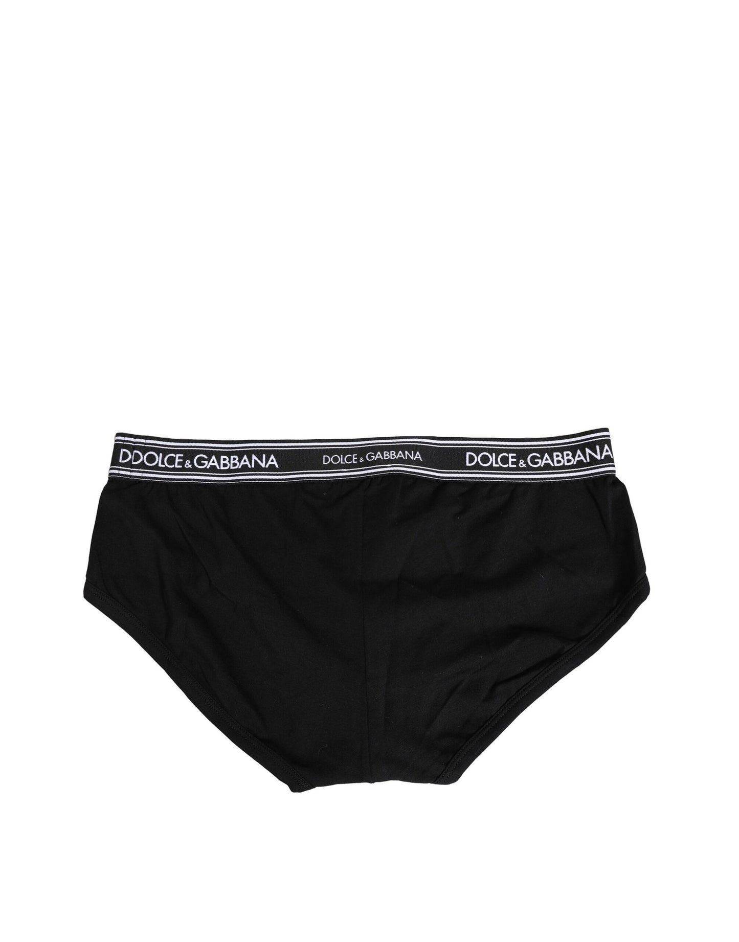 Ropa interior tipo slip de algodón elástico negro con estampado de logotipo