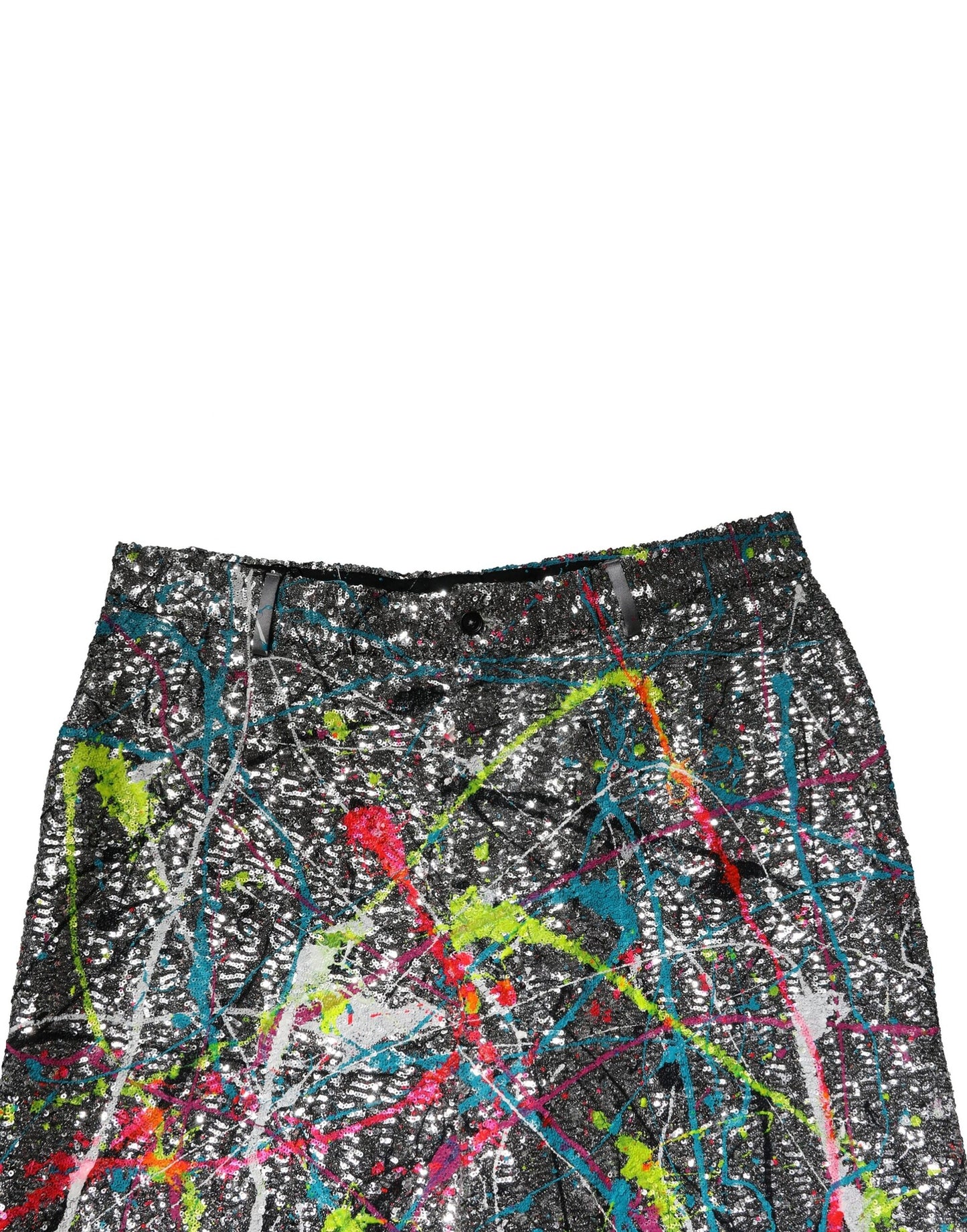 Pantalones adornados con lentejuelas multicolor