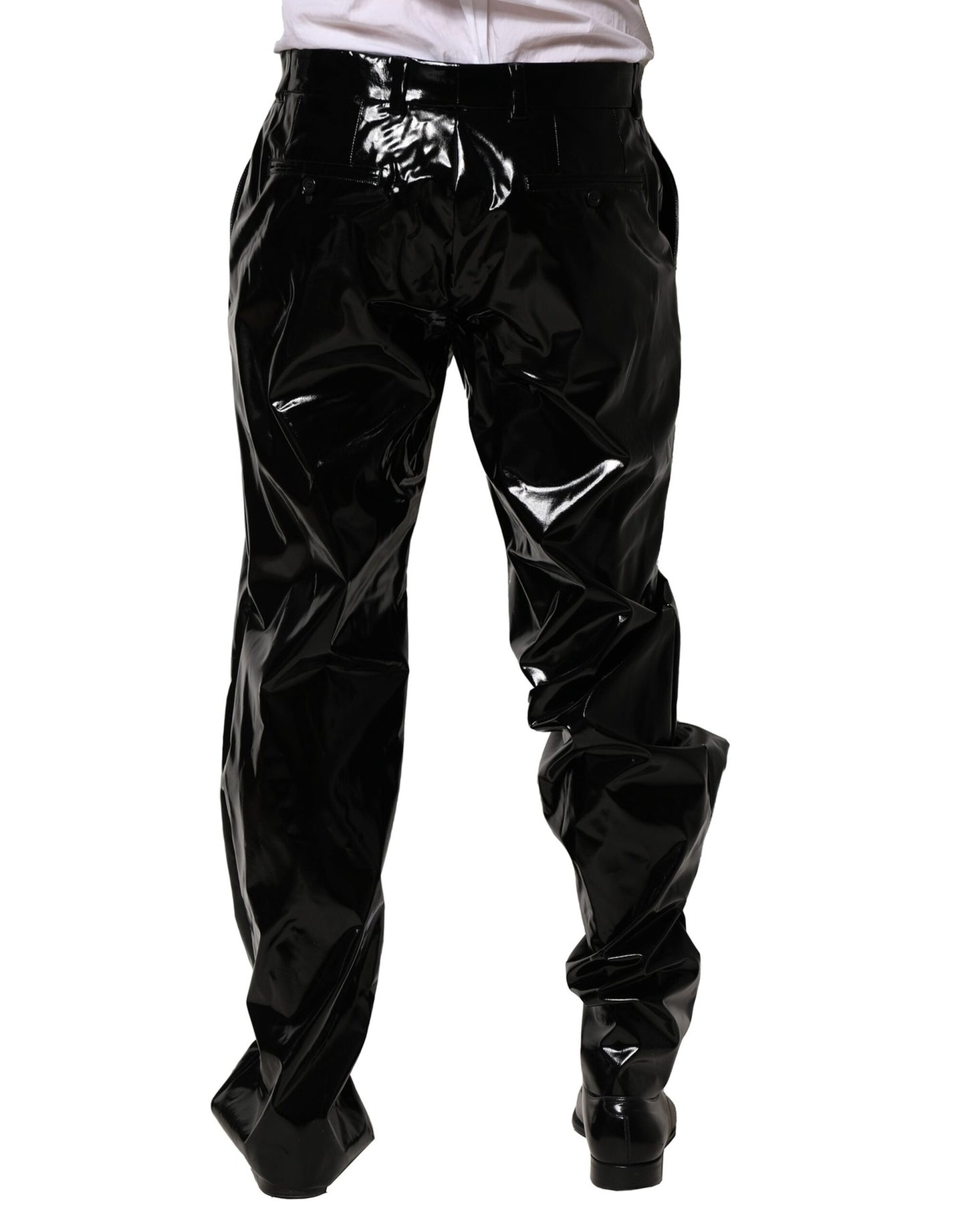 Pantalones rectos de nailon negro para hombre