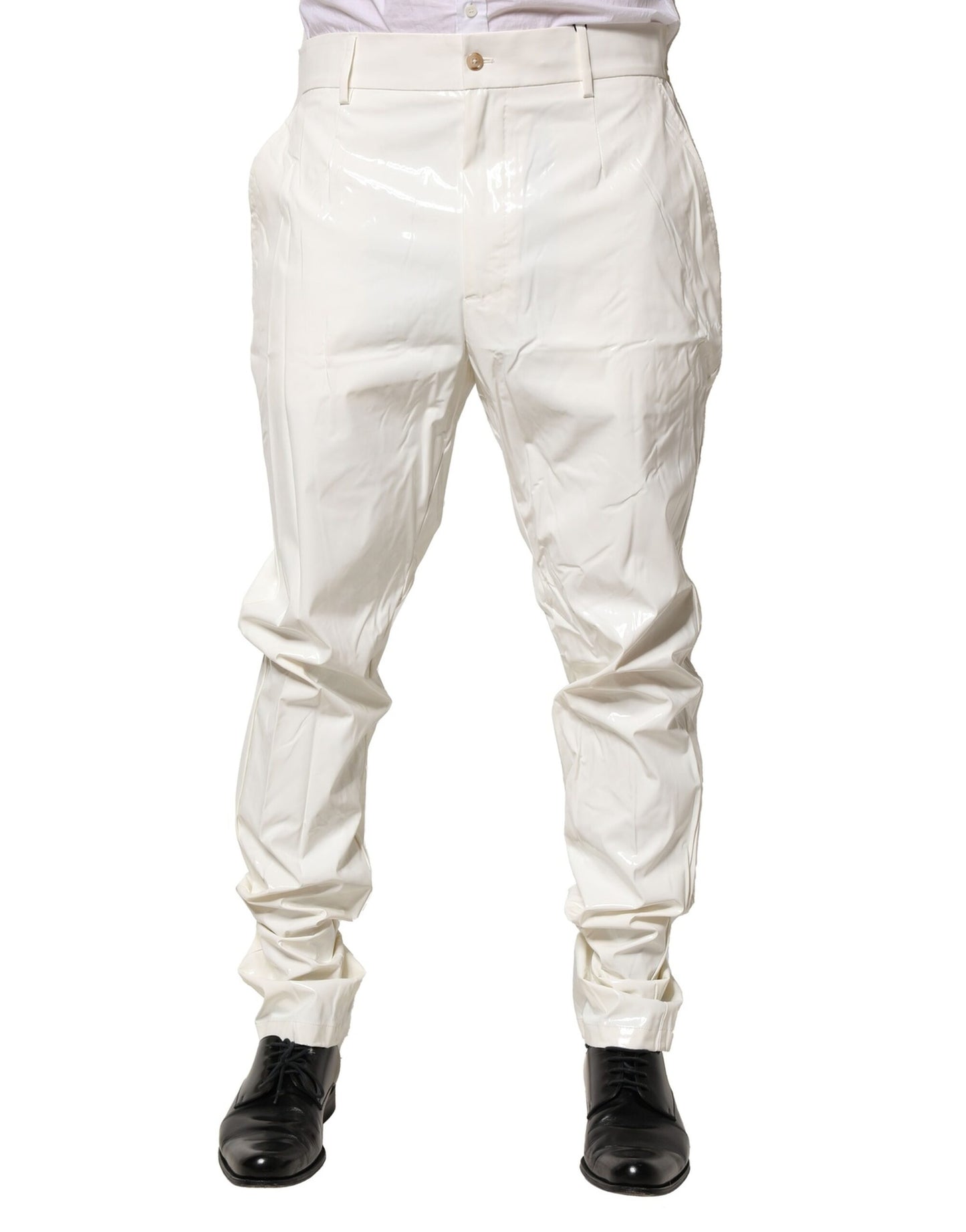 Pantalones de vestir cónicos de nailon blanco para hombre