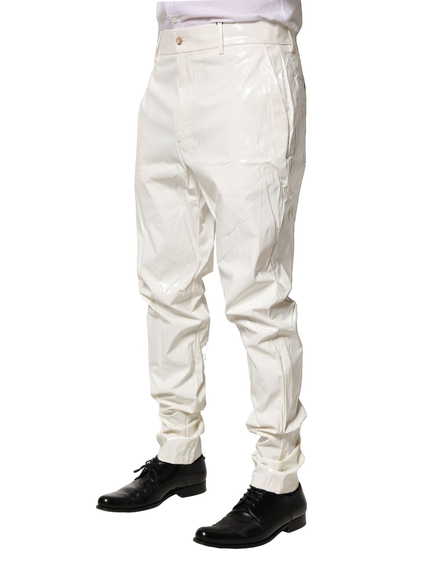 Pantalones de vestir cónicos de nailon blanco para hombre
