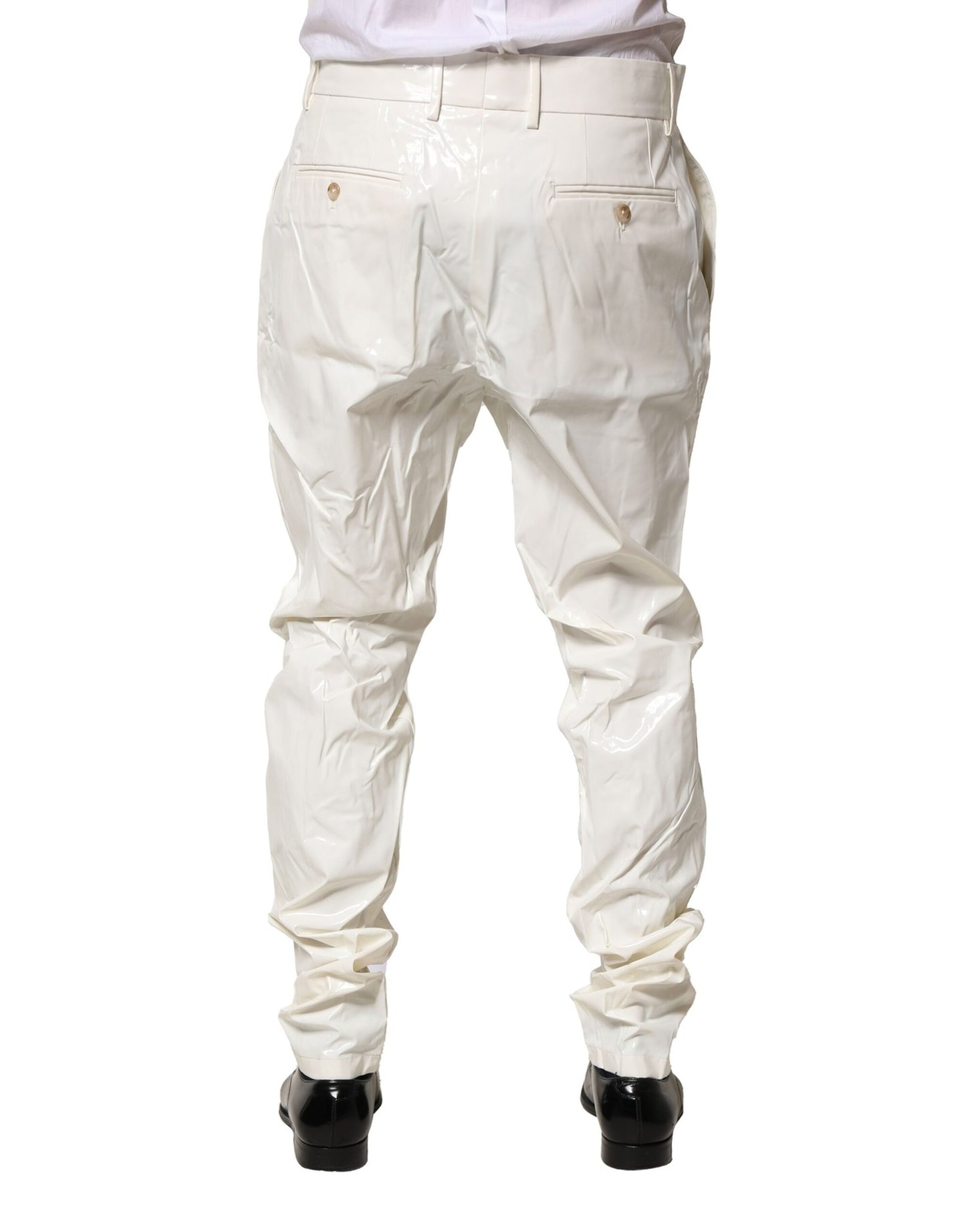 Pantalones de vestir cónicos de nailon blanco para hombre