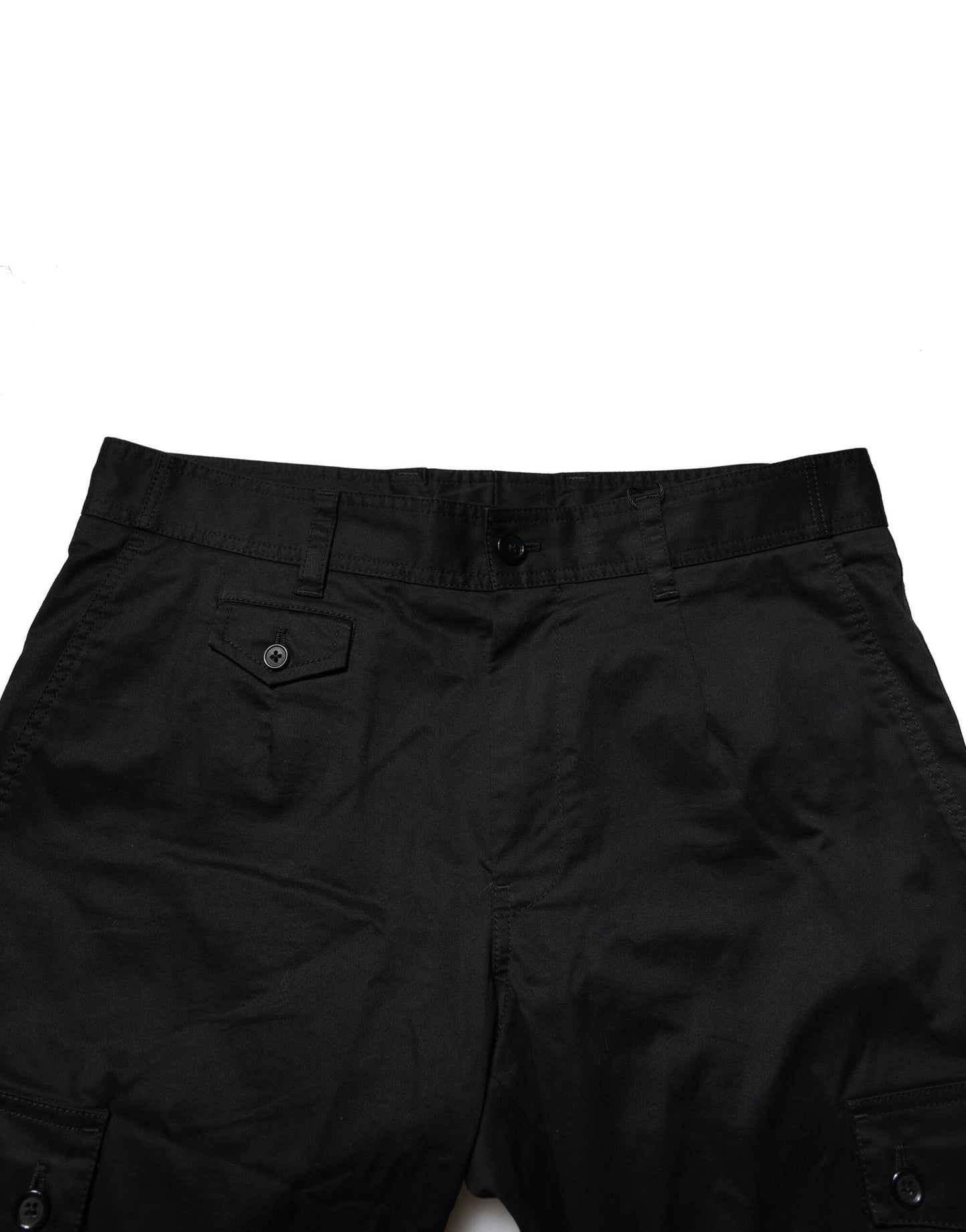 Pantalones formales ajustados de algodón negro