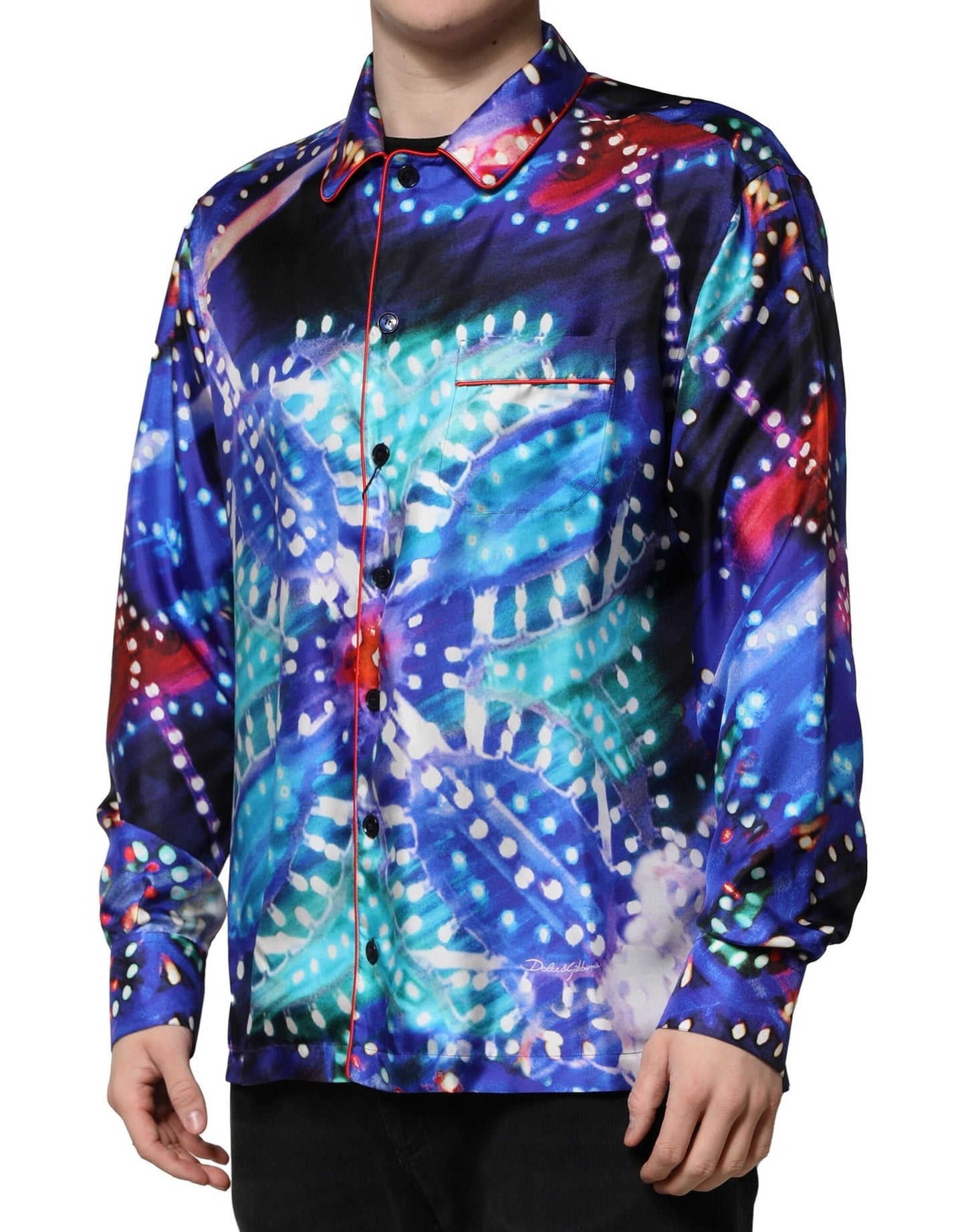 Camisa informal de seda con estampado multicolor