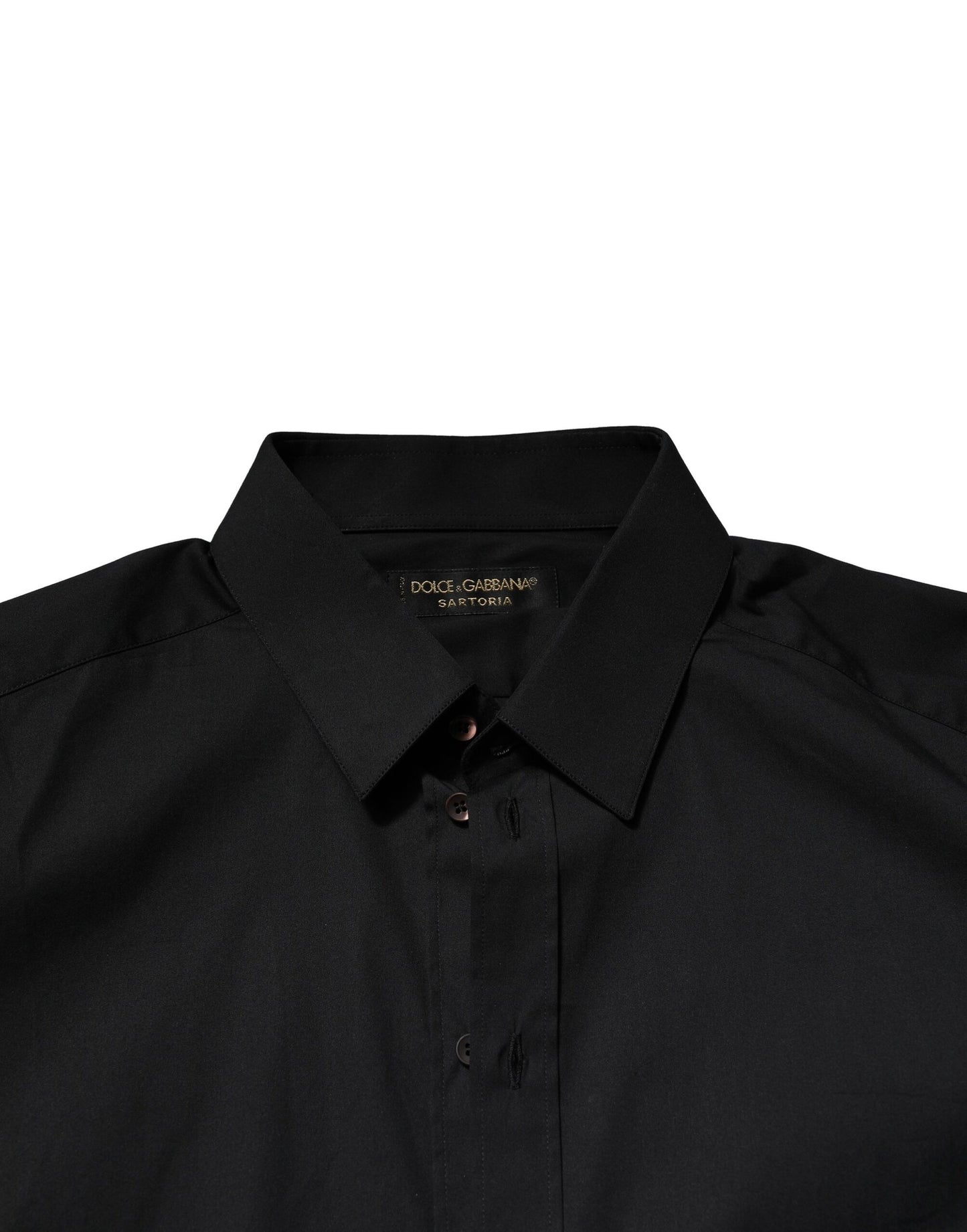 Camisa formal de vestir para hombre de algodón negro SARTORIA