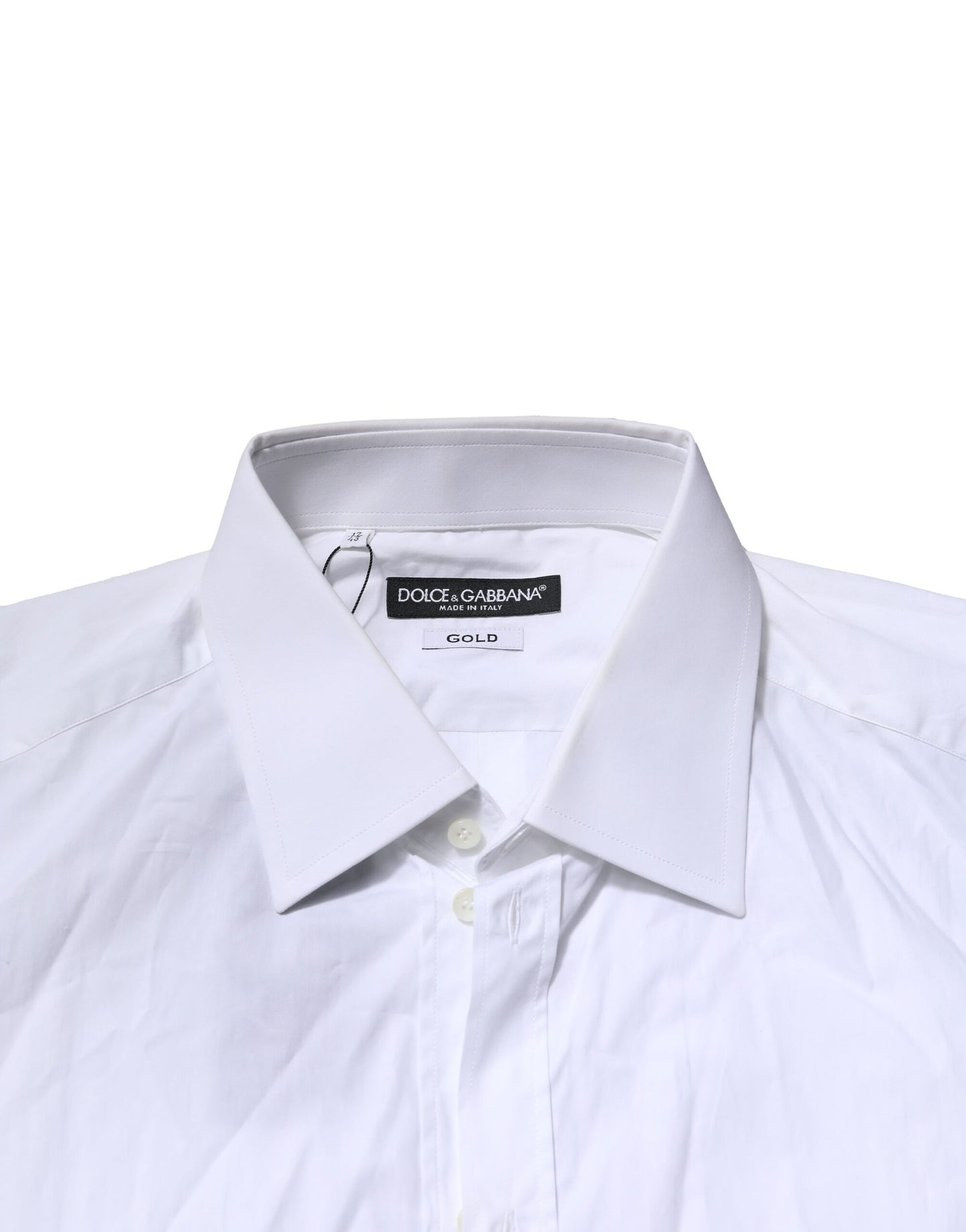 Camisa formal de manga larga blanca dorada